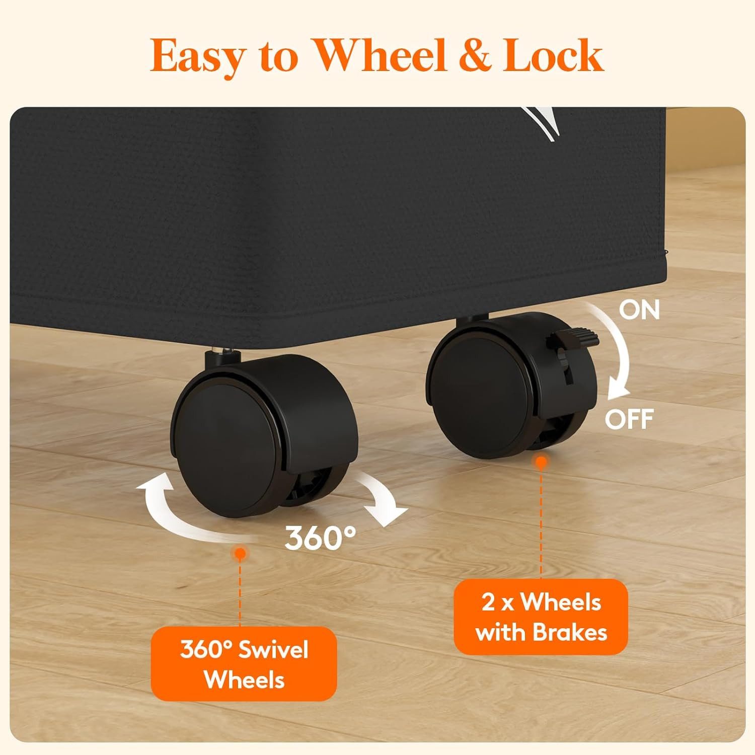 Lifewit Wäschekorb Rollbarer Wäschekorb 50L / 75L Faltbar mit Deckel & Grif günstig online kaufen