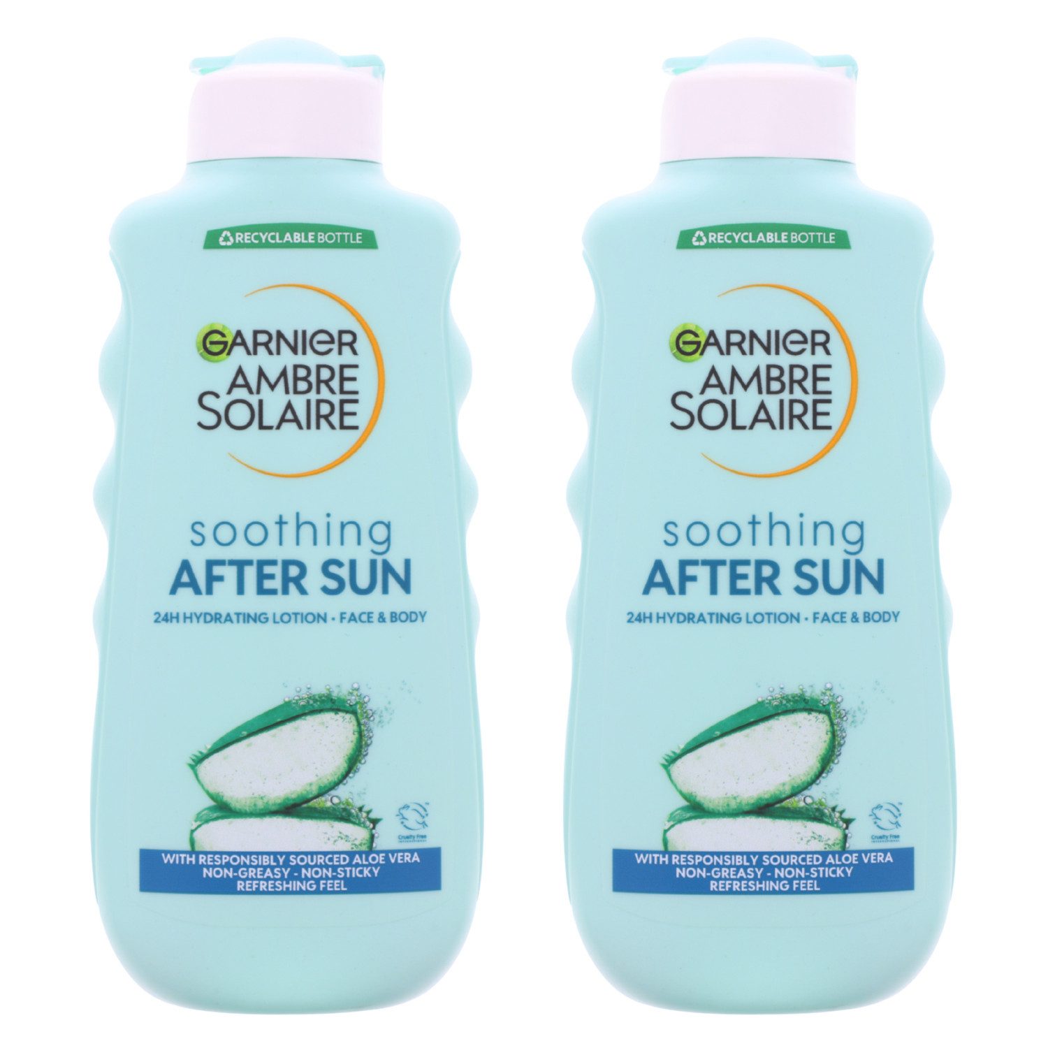 GARNIER After Sun-Lotion 2x Garnier Ambre Solaire Soothing After Sun Lotion für Körper & Gesich