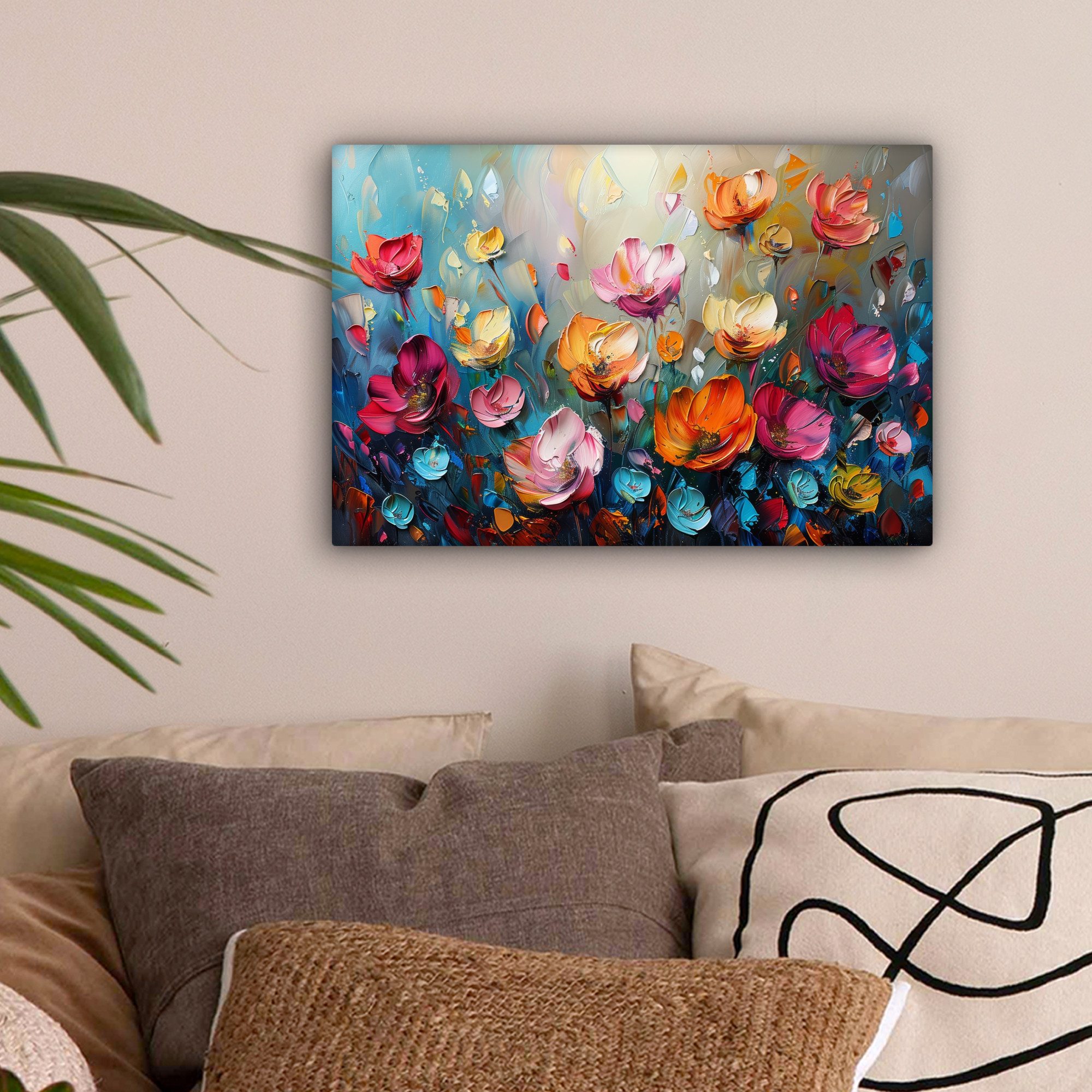 OneMillionCanvasses® Leinwandbild Blumen - Bunt - günstig online kaufen