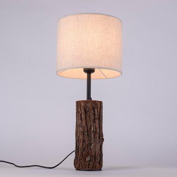 click-licht Tischleuchte Tischleuchte Bark in Natur-dunkel E27, keine Angabe, Leuchtmittel enthalten: Nein, warmweiss, Tischleuchte, Nachttischlampe, Tischlampe
