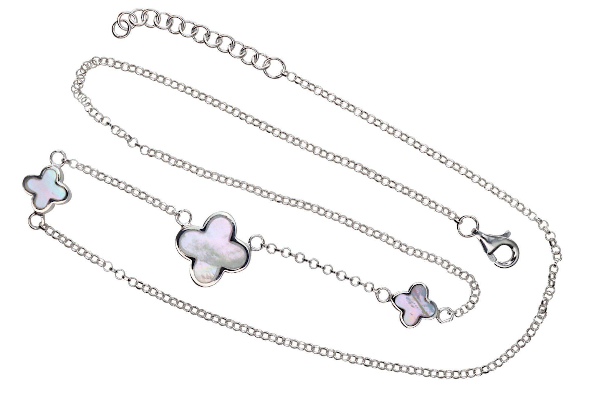 SILBERMOOS Statementkette Feines Kleeblatt-Collier mit Perlmutt, günstig online kaufen