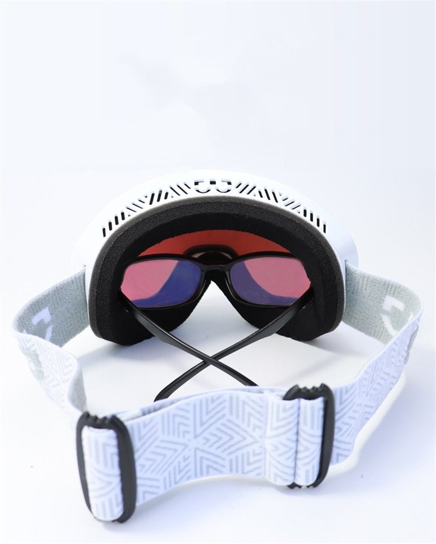 weiter und L.Ru (Fahrradbrille;Motorradbrille;Schwimmbrille;Skibrille), Skibrille Bergsteigen, UG Rot Doppelschichtige Schneeausrüstung Antibeschlag-Skibrille Herren Skibrillen für Damen, mit Sicht,