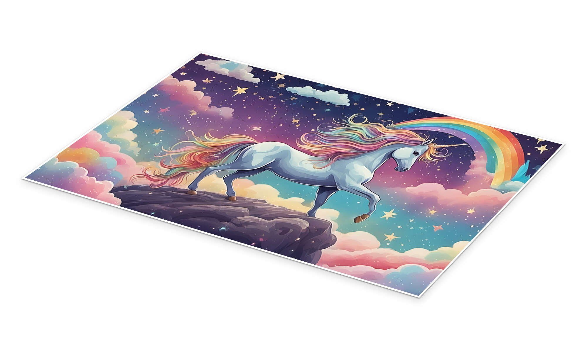 Posterlounge Wandbild Märchenwelt mit Einhorn, Mango Art, erhältlich als Poster, Leinwandbild, Wandsticker oder Acrylglasbild