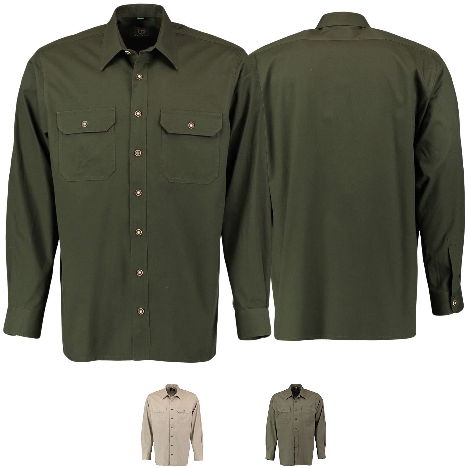 German Wear Trachtenhemd OJ10 - 2P Jagdhemd hemd jäger Hemd Langarm Hemd