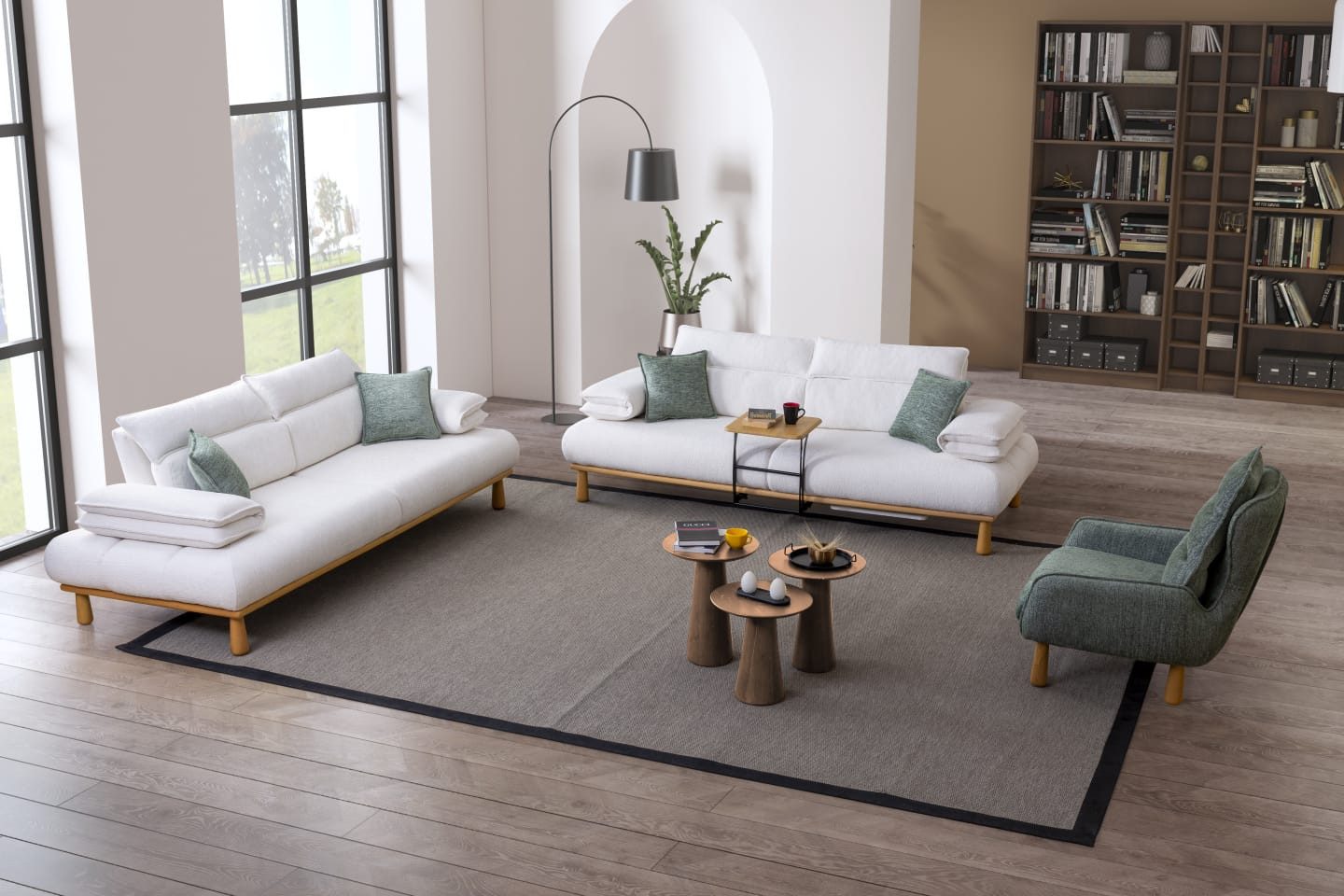 Nobelaa Sofa Sitzgruppe/Sofa Set - Wohnzimmergarnitur "Bleuet" 3+3+1+1