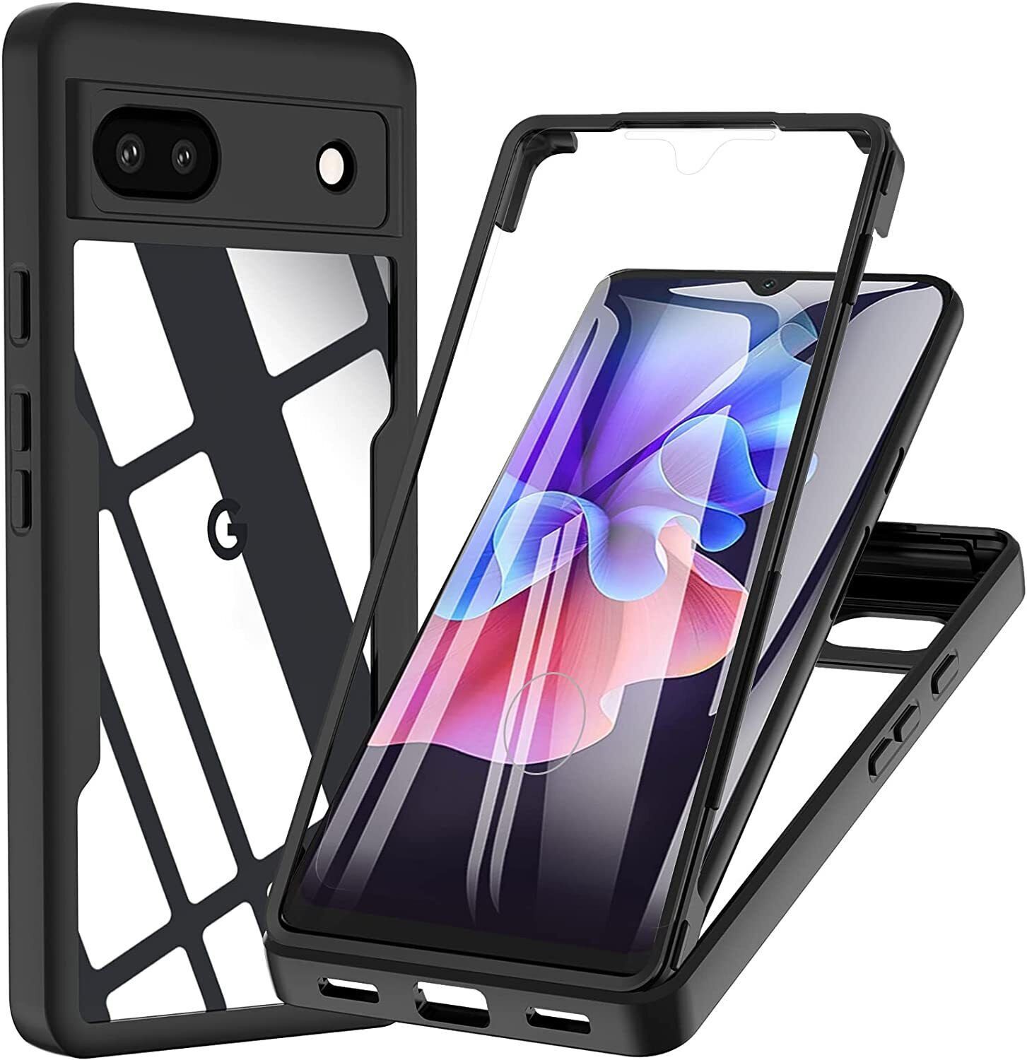 betterfon Handyhülle für Google Pixel 6A 2-teiliges 360° TPU Schutzcase, Rundumschutz mit integrierter Displayabdeckung und klarer Sicht