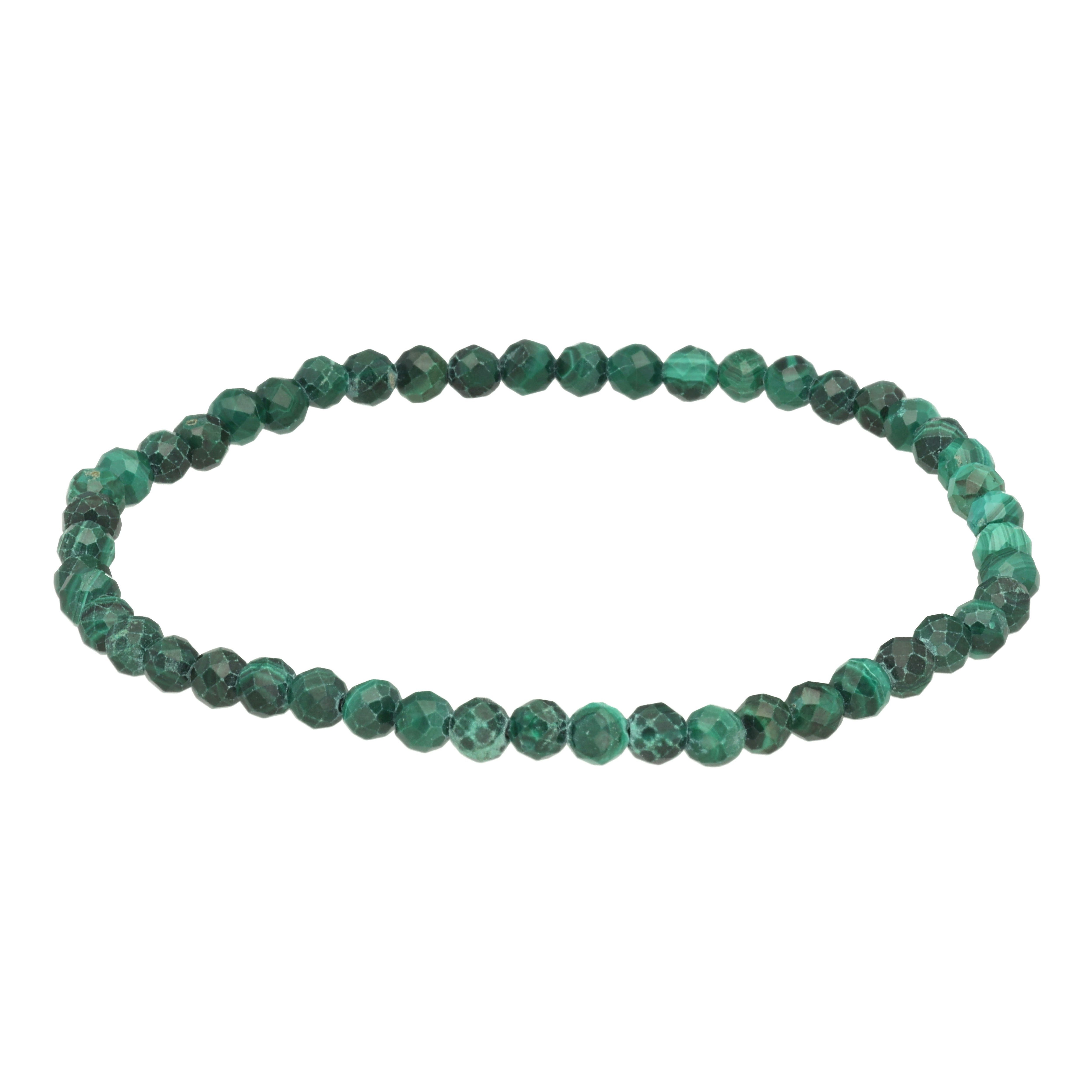 Lebensquelle Plus Armband Malachit, facettiertes Armband, 4 mm