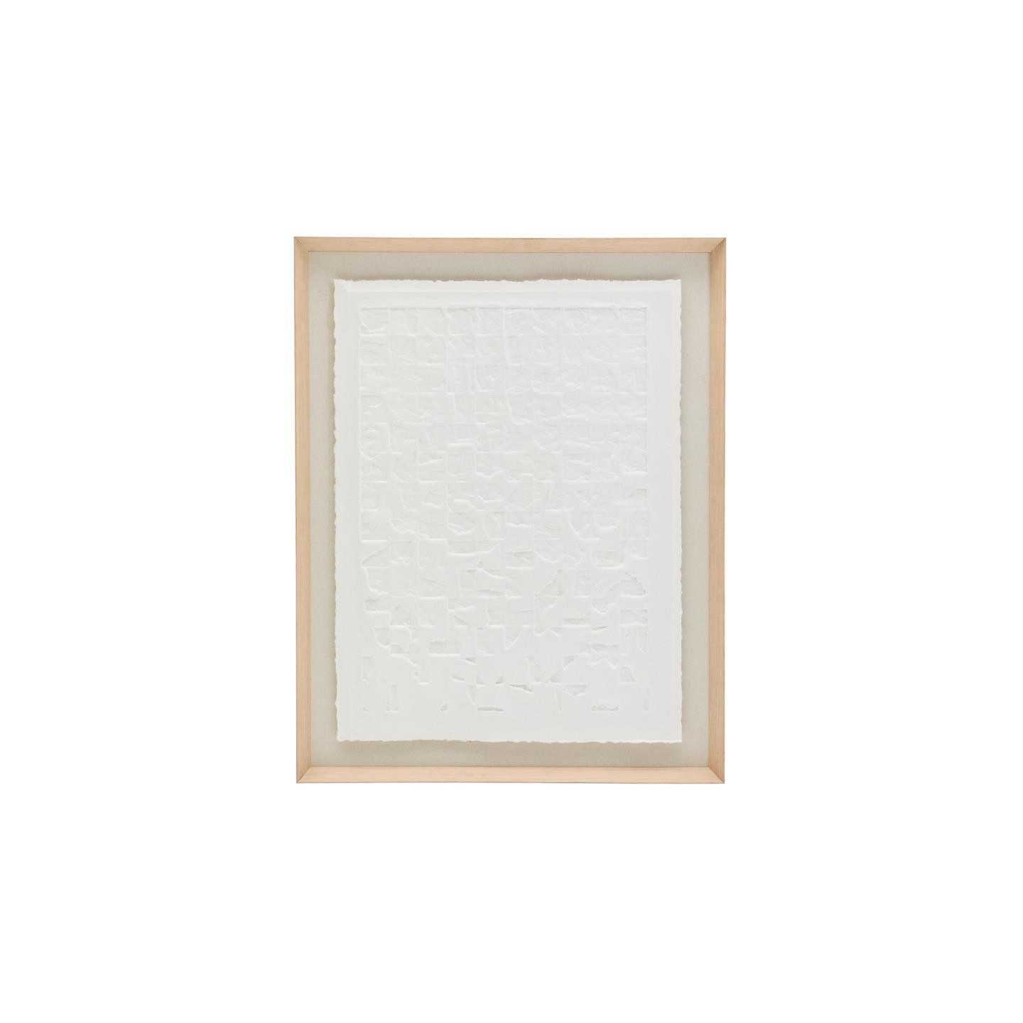Natur24 Wandbild Annia Bild 90 x 70 x 5 cm Pappmaché Kiefer Weiß Natur