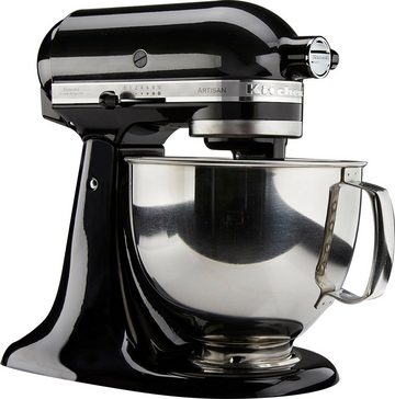 KitchenAid Küchenmaschine 5KSM175PSEOB+KSMVSA ONYX BLACK, 300 W, 4,8 l Schüssel, Gratis Gemüseschneider und 3 Trommeln (Wert ca. 129,-UVP)