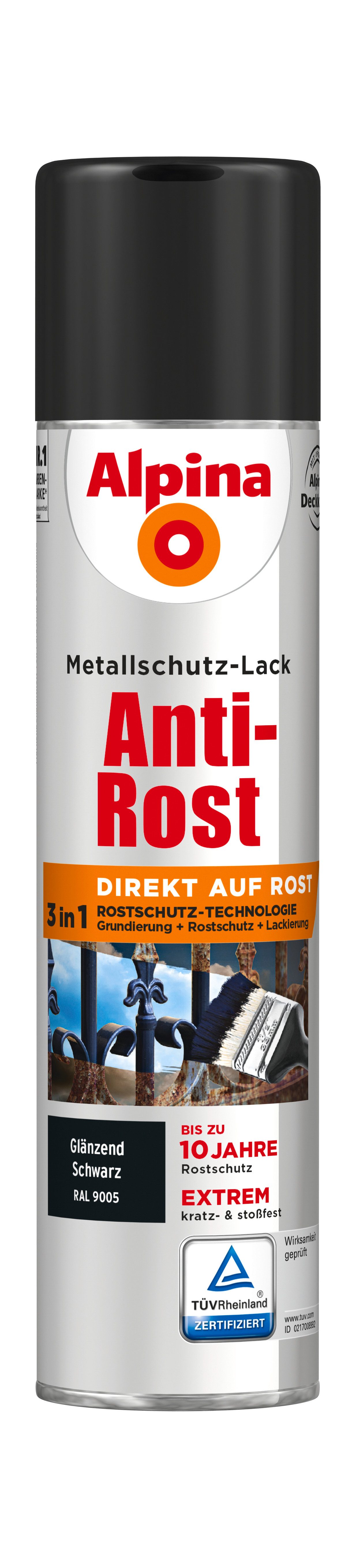 Alpina Metallschutzlack Metallschutzlack Anti-Rost 400ml Sprühdose glänzend