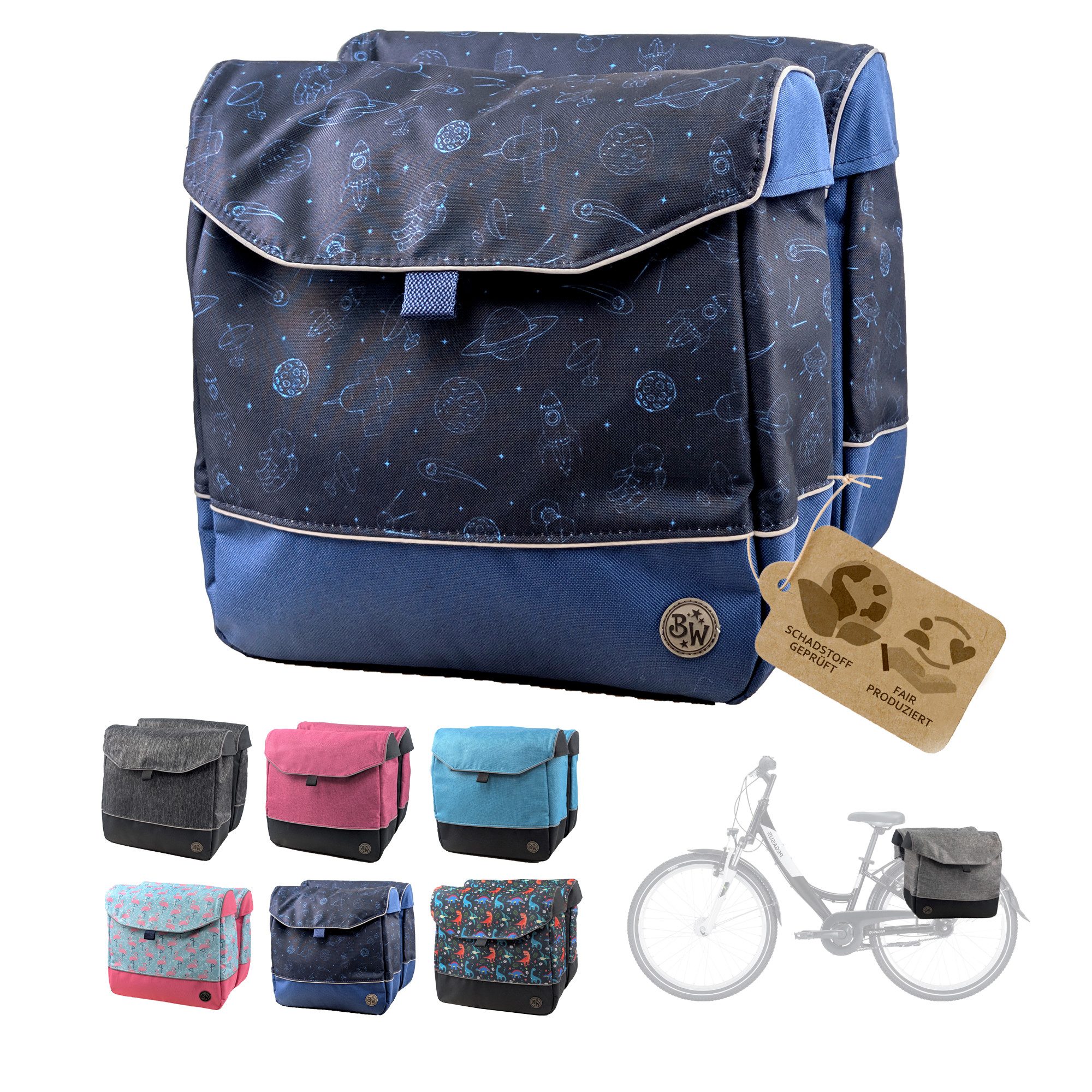 BambiniWelt by Rafael K. Gepäckträgertasche Gepäckträgertasche für Fahrrad 20–26 Zoll robuste Fahrradtasche
