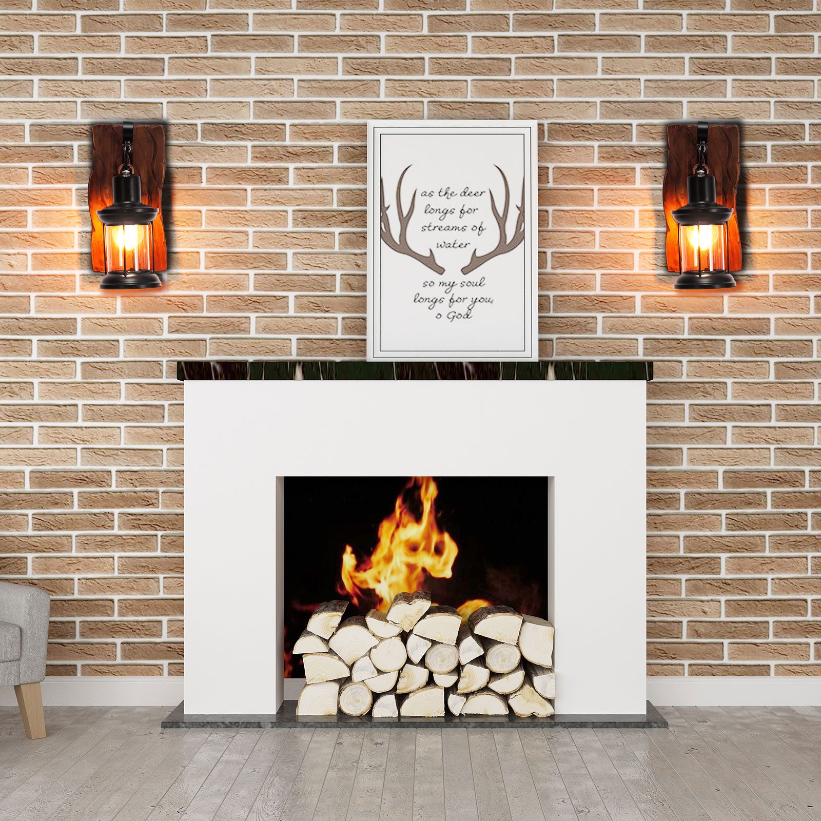 BlingBin Wandleuchte E27 Holz Retro Wandlampe günstig online kaufen