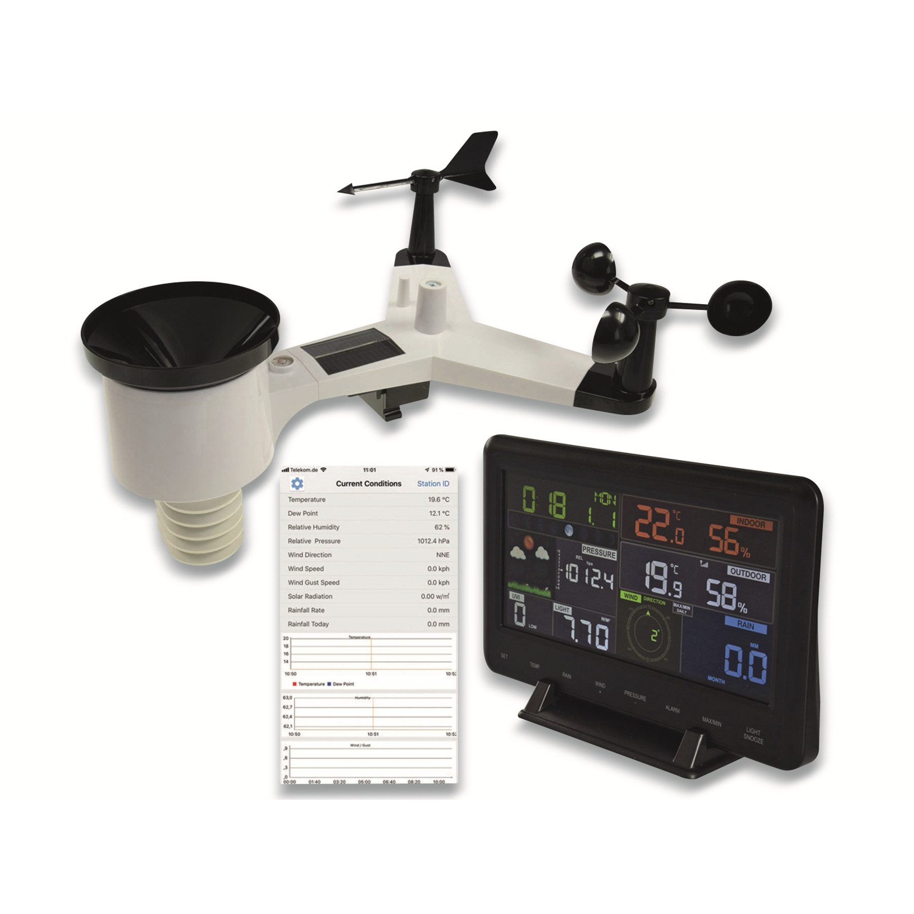 CHILITEC Funk-Wetterstation CTW-902, WiFi Smart-Home-Station