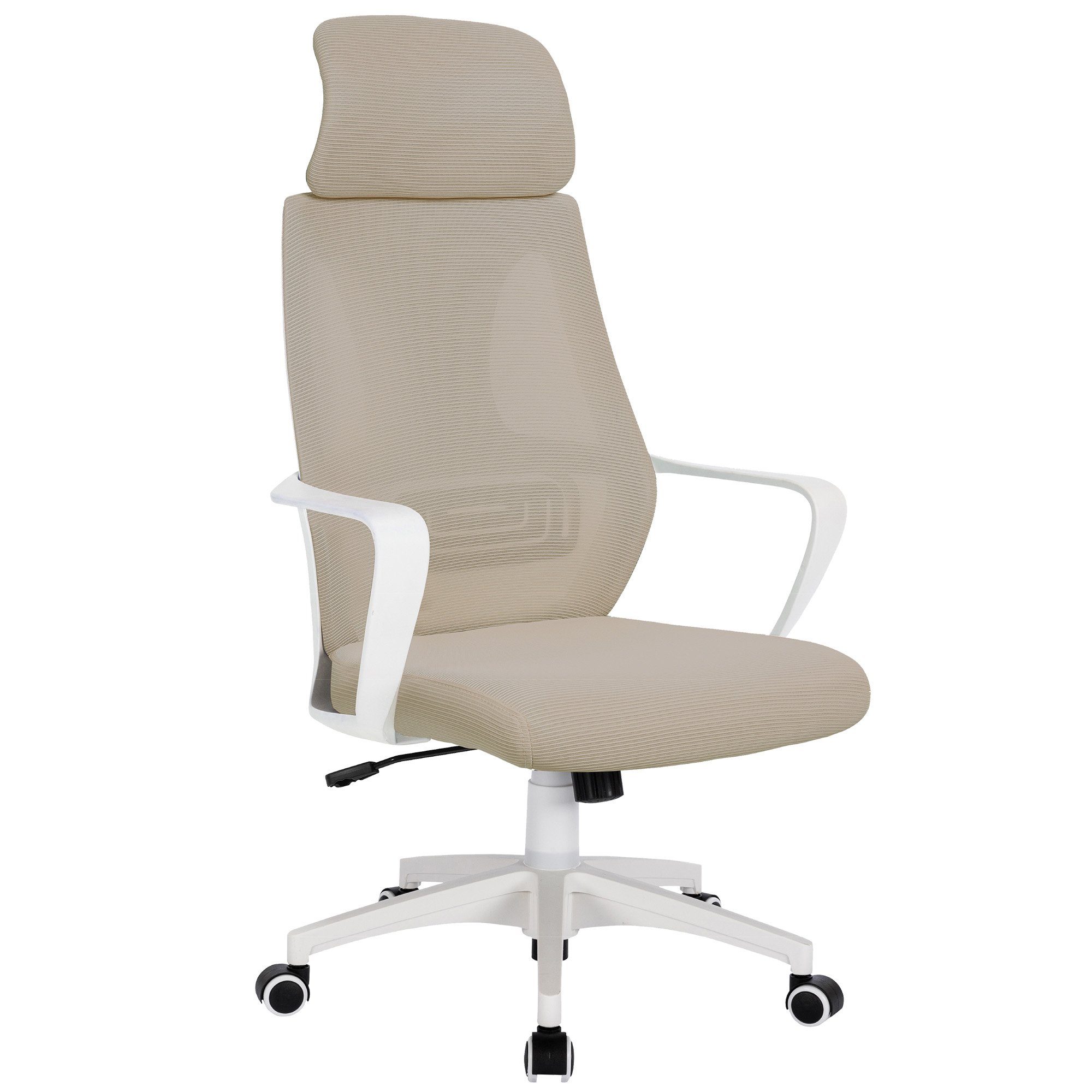 TRISENS Drehstuhl Caspian (1 Stück), Drehstuhl mit Lordosenstütze und atmungsaktiver Netzrückenlehne