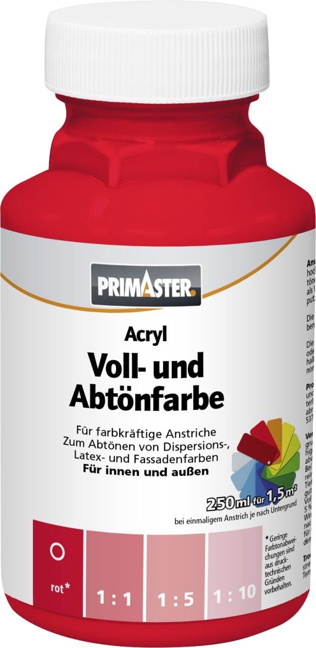 Primaster Vollton- rot matt 250 und und Abtönfarbe Abtönfarbe Voll- ml Primaster