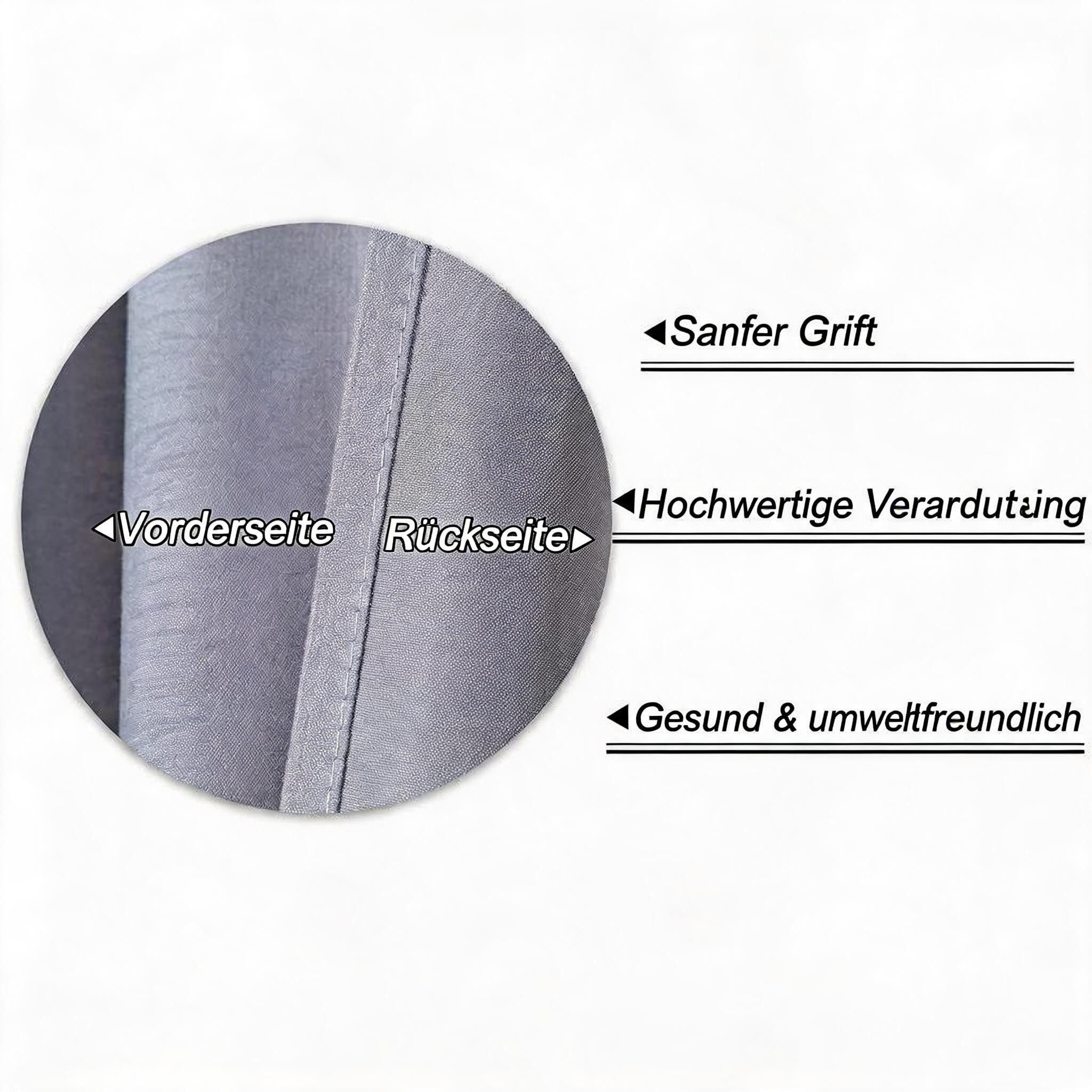 GarveeMore Gardine Wasserabweisende Scheibengardine geprägte Querbehang Panneaux, Kurze Fensterpaneele aus Seersucker, weiche Mikrofaser, Noppenstruktur – Bild 5 von 5