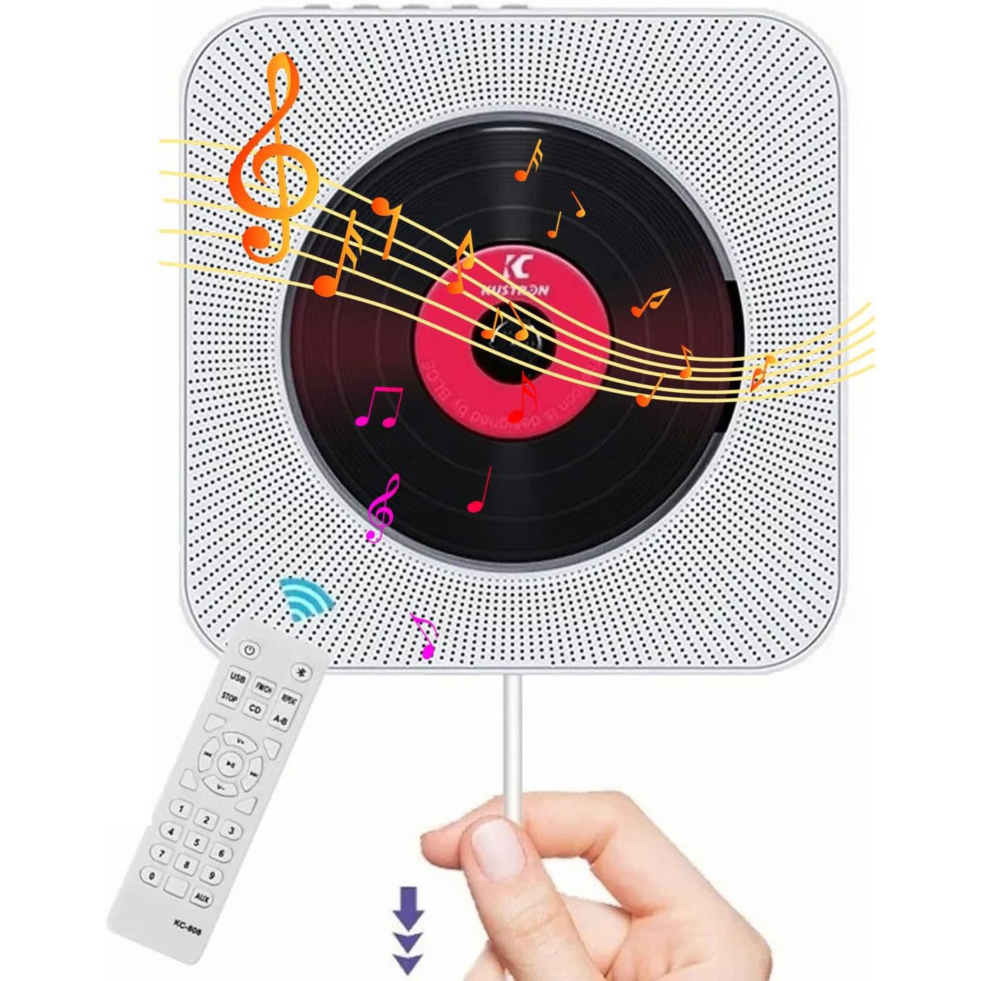 HiFi-Lautsprecher, Wandmontierbarer Bluetooth-CD-Player tragbarer CD-Player