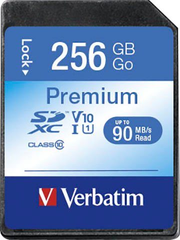 Verbatim Premium U1 SDXC 256GB Speicherkarte (256 GB Class 10 90 MB/s Lesegeschwindigkeit)