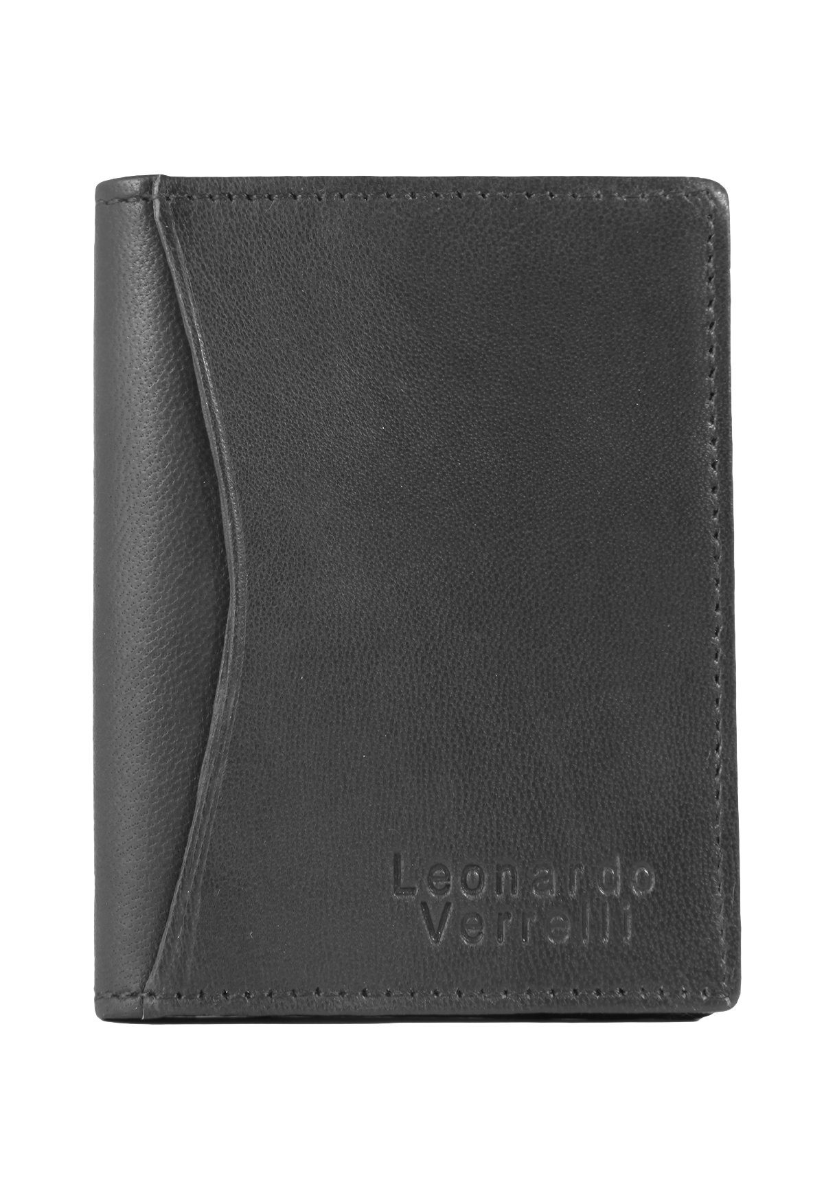 Egomaxx Mini Geldbörse Leder Kartenetui Basic Portemonnaie für Männer (1-tlg), 5558 in Schwarz | Mini-Geldbörsen