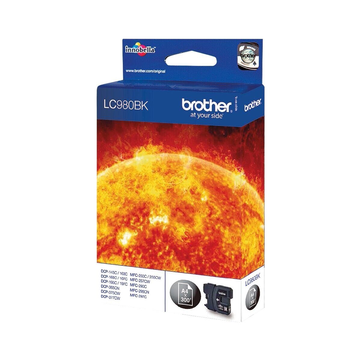 Brother LC-980BK Tintenpatrone (Original Druckerpatrone, schwarz)