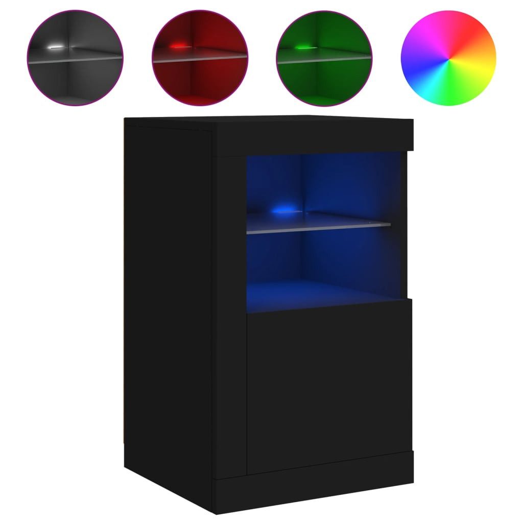 vidaXL Sideboard Sideboard mit LED-Leuchten Schwarz günstig online kaufen