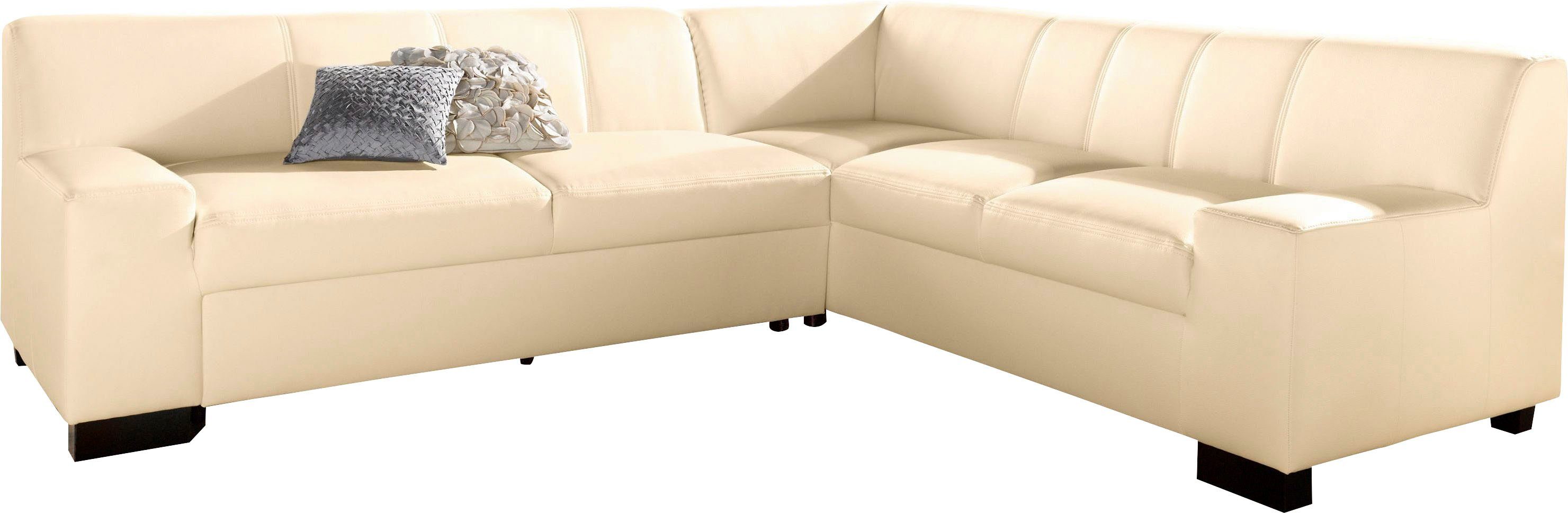 DOMO collection Ecksofa Norma, moderne Armlehnen, zeitlos und elegant, L-Form, wahlweise mit Bettfunktion