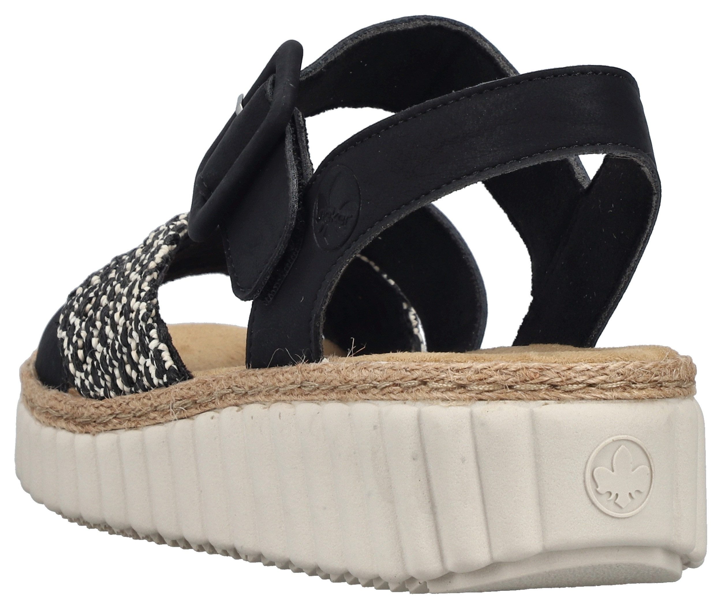 Rieker Sandale Sommerschuh, Strandschuh, Urlaubsschuh mit Bastumrahmung