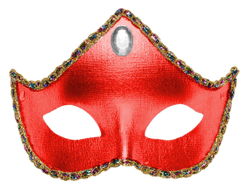 Widmann S.r.l. Verkleidungsmaske Domino Augenmaske Rot