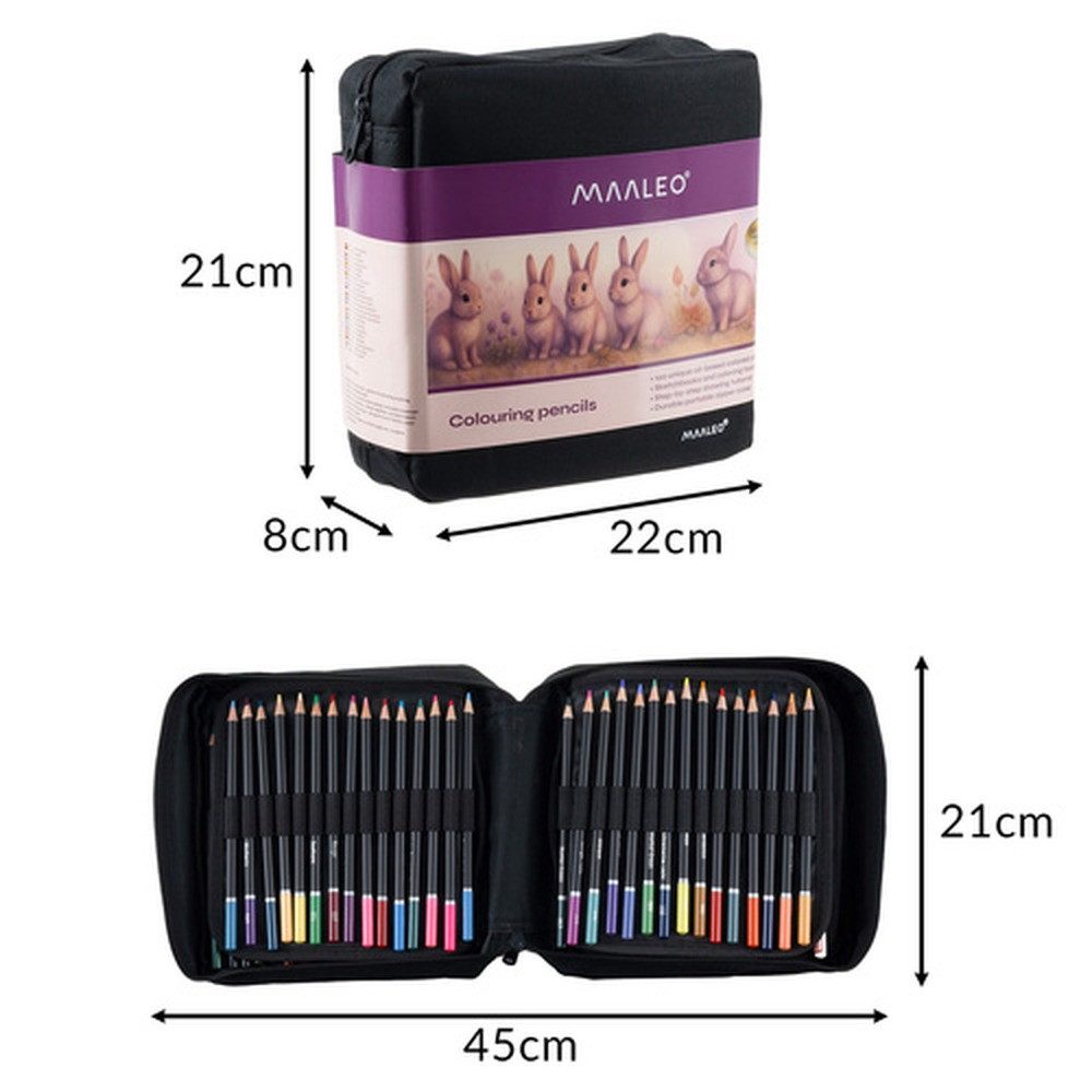 MAALEO Buntstift Zeichenset Skizzenbuch 120 Farben, (Set, 120-tlg., ausmalen), All-in-One-Kunstset für Kinder, Jugendliche und Erwachsene