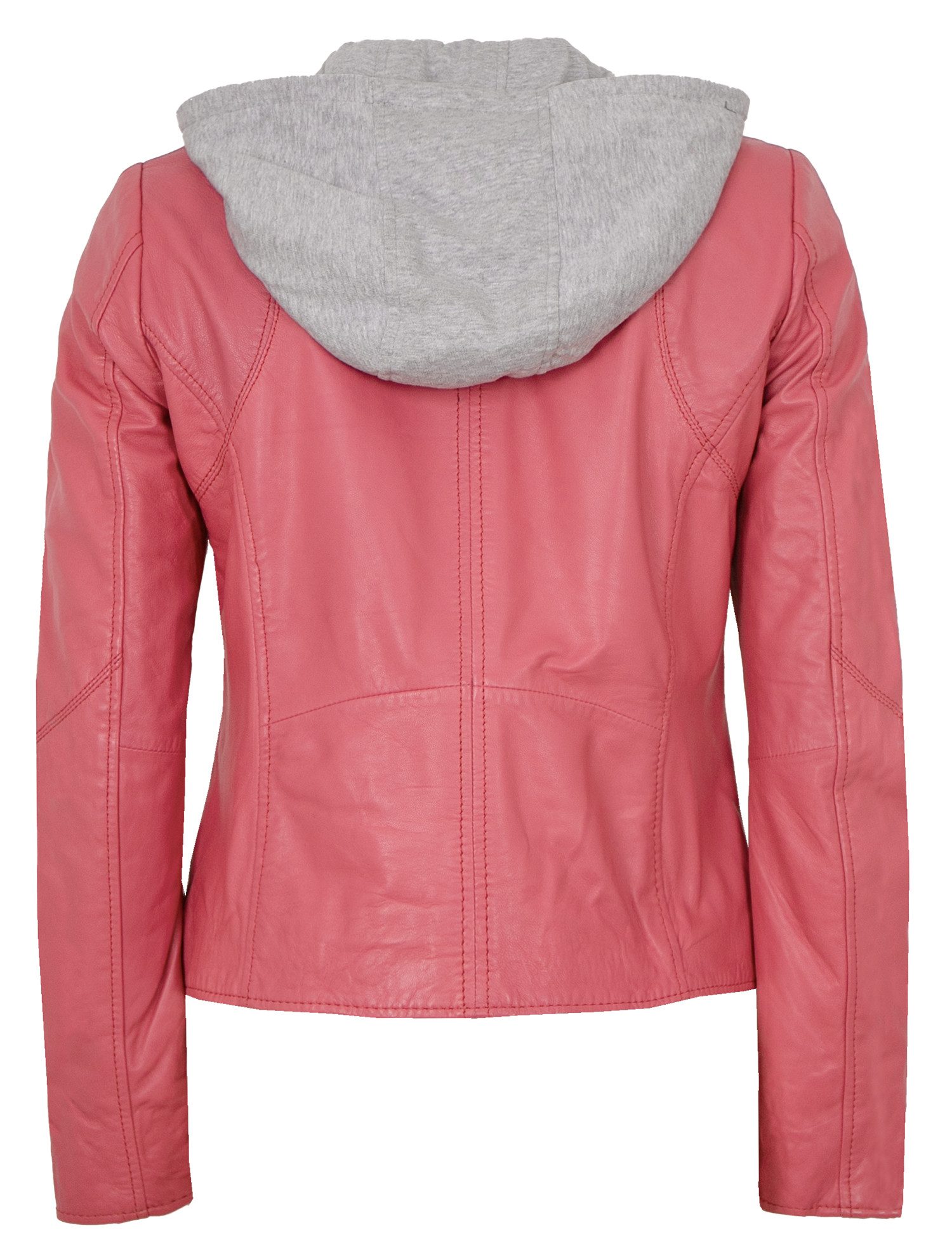 Jilani Lederjacke Aspyn-1 Jilani - Damen Lederjacke Lammnappa Kapuze coral