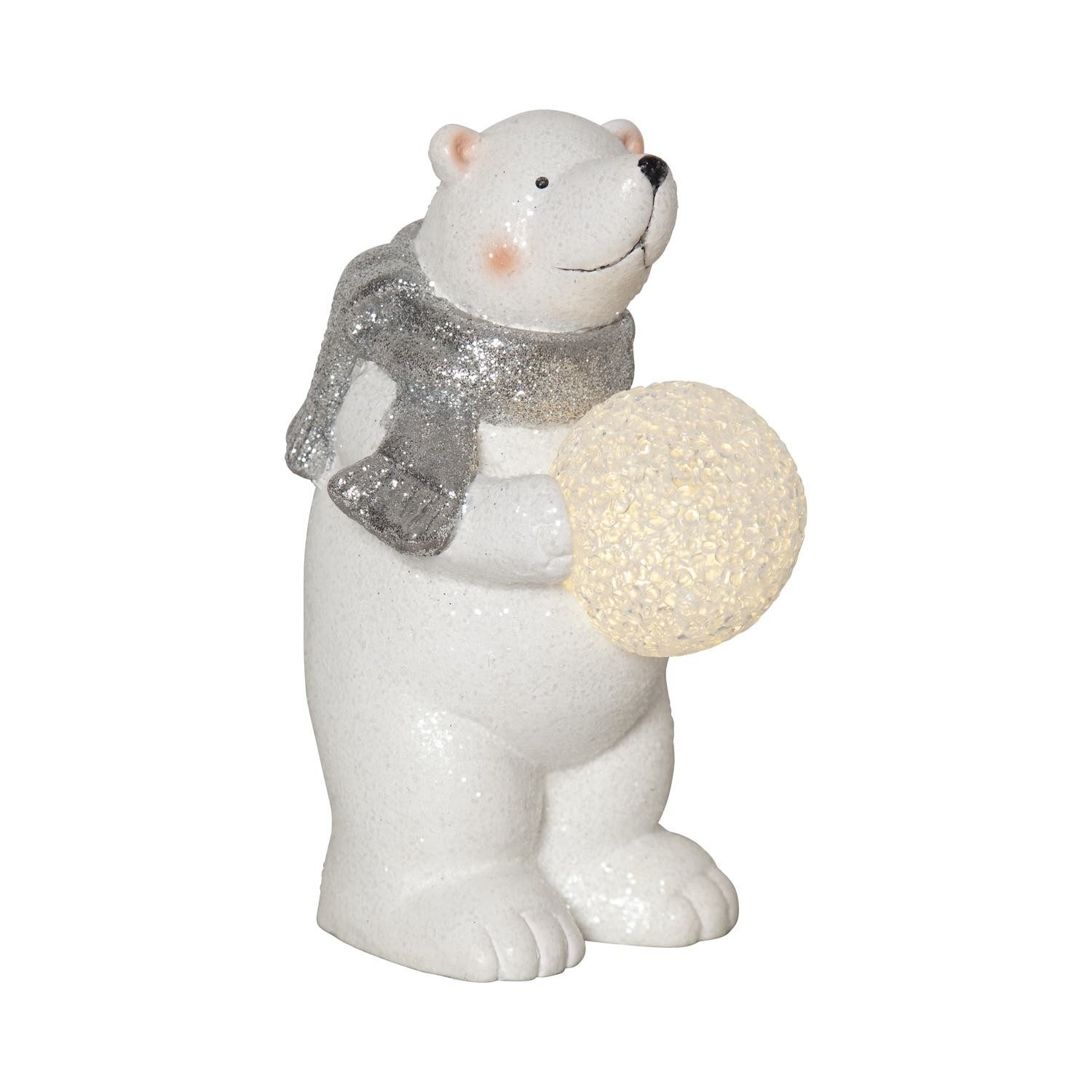 STAR TRADING LED Dekolicht Polare, Weihnachtsleuchte Eisbär,Polare' mit Leuchtkugel, Batterien + Timer