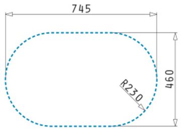 Pyramis Edelstahlspüle Mini, rund, 76,5/48 cm