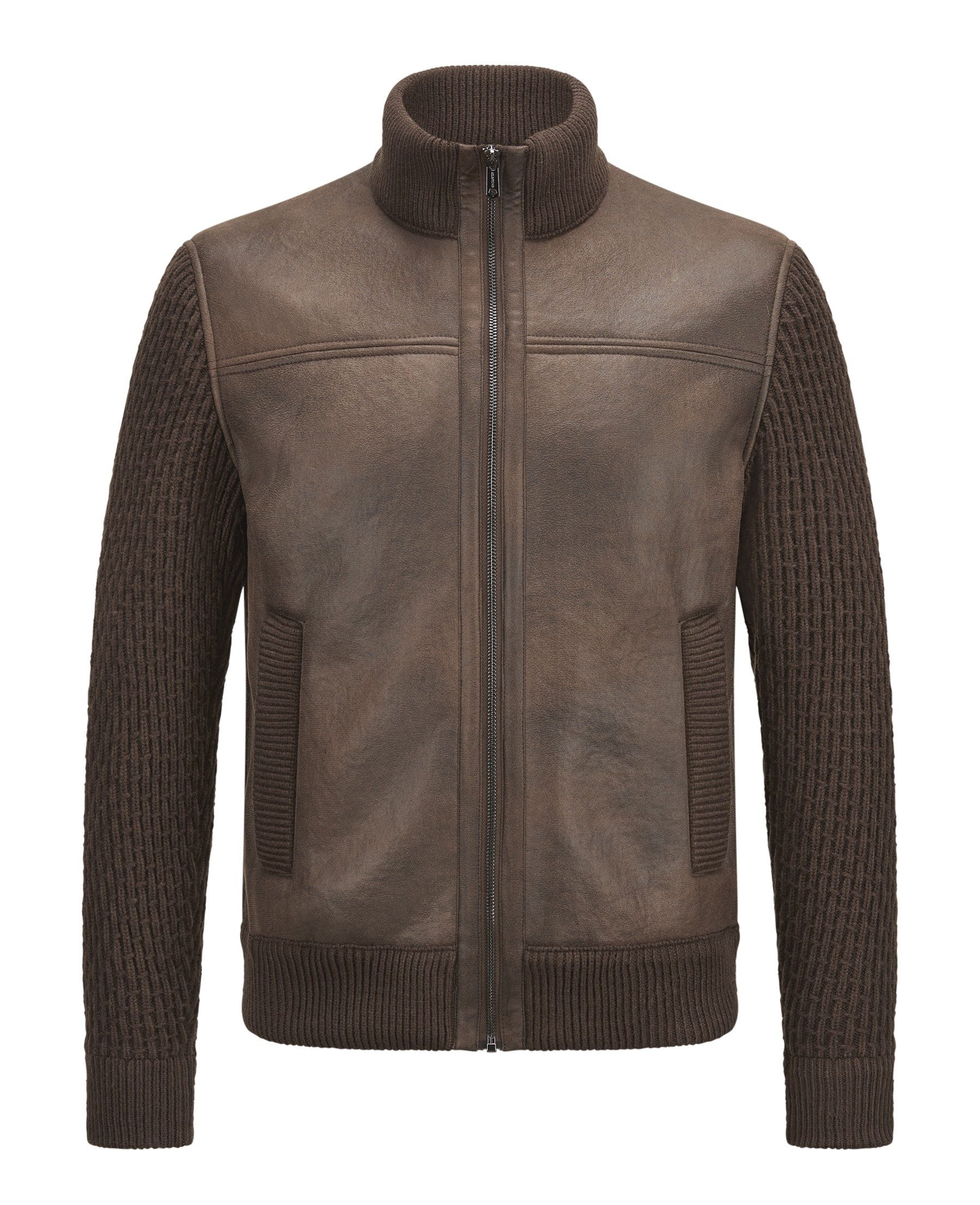 MILESTONE Hybridjacke MSCervo Vintage-Lammfelloptik mit strukturiertem Wollmix-Strick – Bild 2 von 5