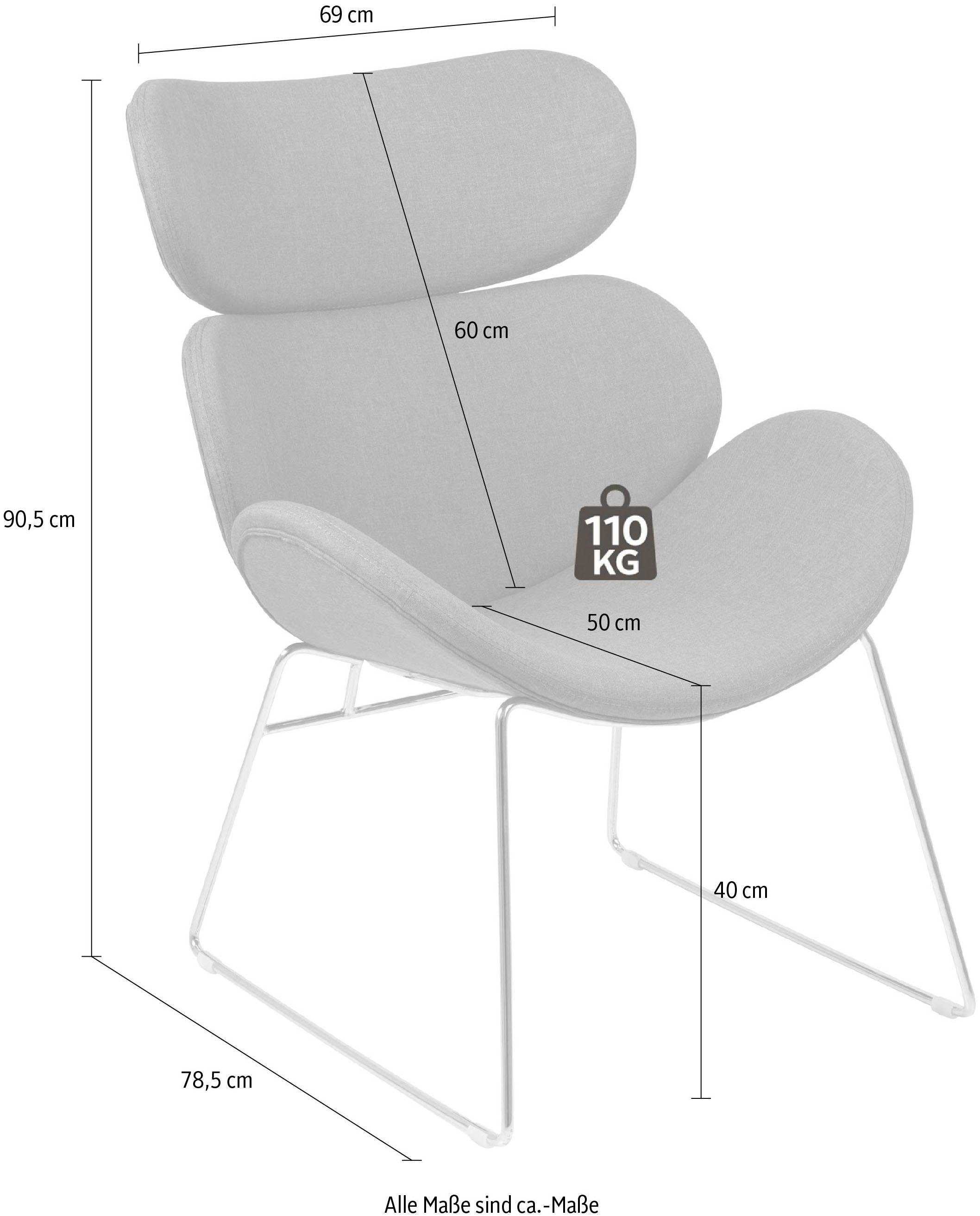 Loungesessel in ACTONA und 40cm unterschiedlichen GROUP Farbvarianten, Bezugsqualitäten Chiara, Sitzhöhe