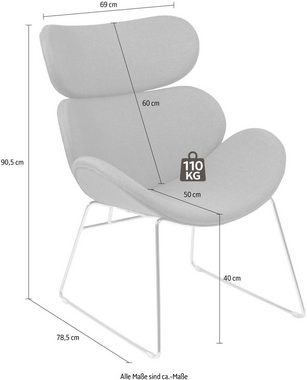 ACTONA GROUP Loungesessel Chiara, in unterschiedlichen Bezugsqualitäten und Farbvarianten, Sitzhöhe 40cm