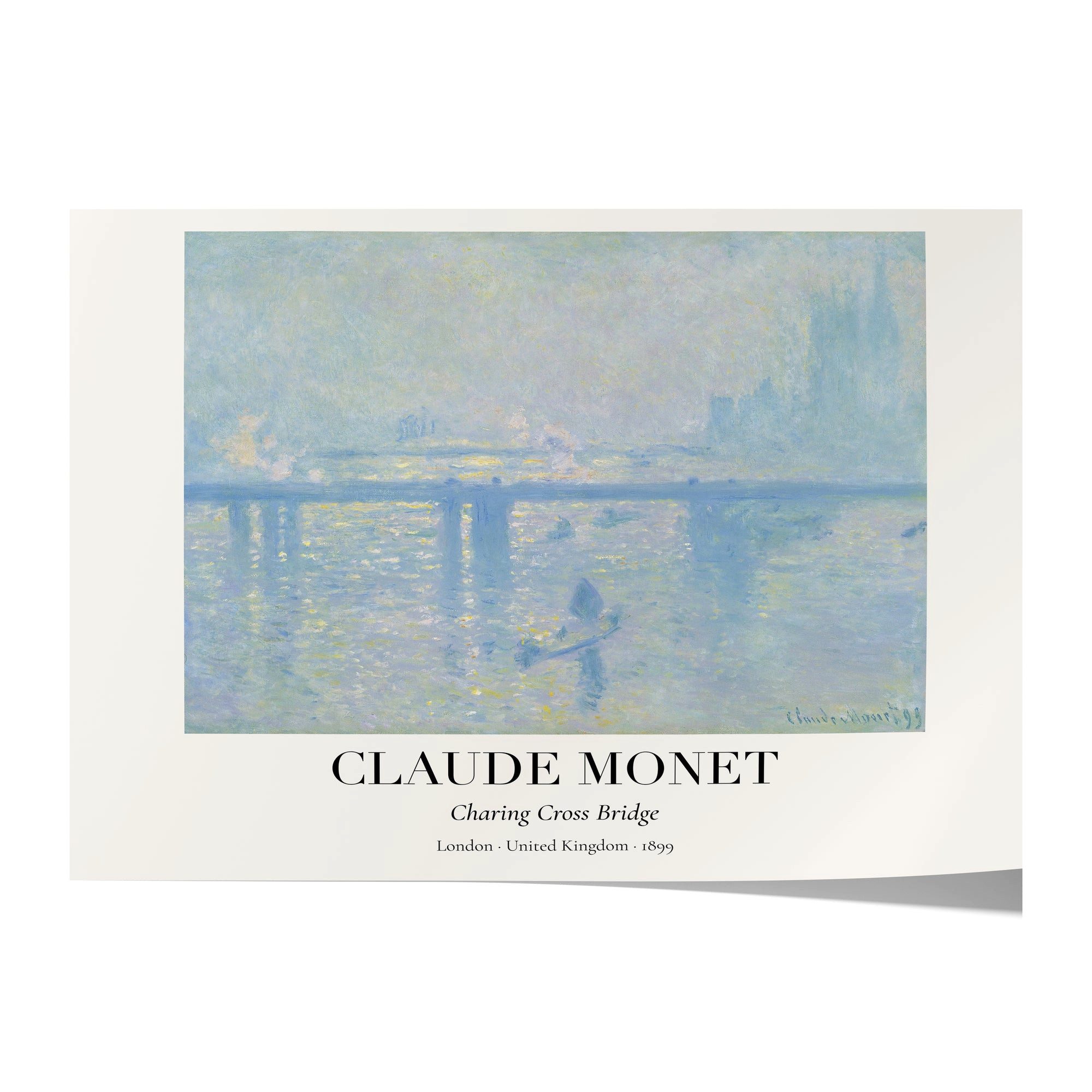 JUSTGOODMOOD Poster Premium ® Claude Monet Poster · Charing Cross Bridge London 1899, (1 St), verschiedene Größen wählbar