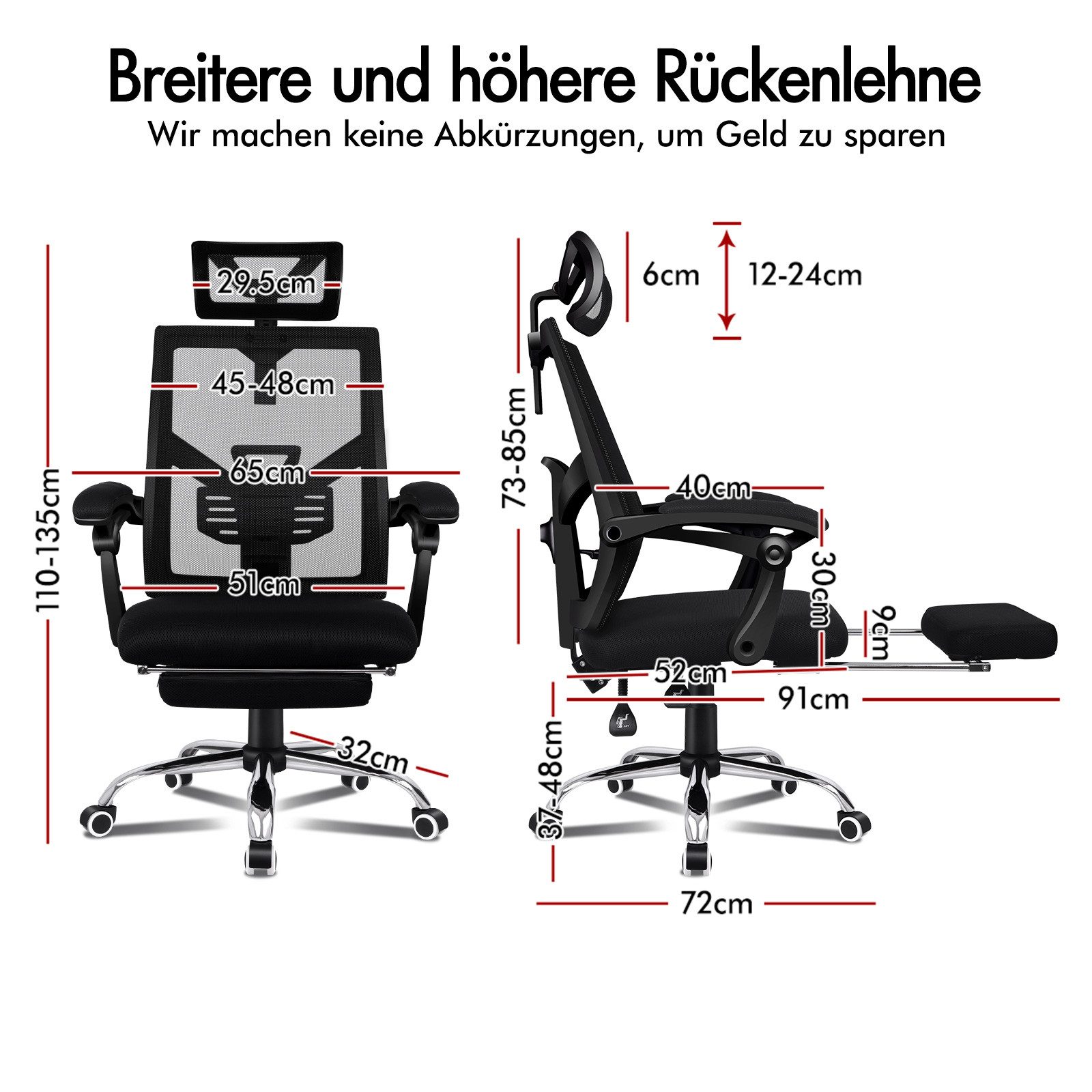 ALFORDSON Bürostuhl Ergonomischer aus Netzgewebe, 150° günstig online kaufen