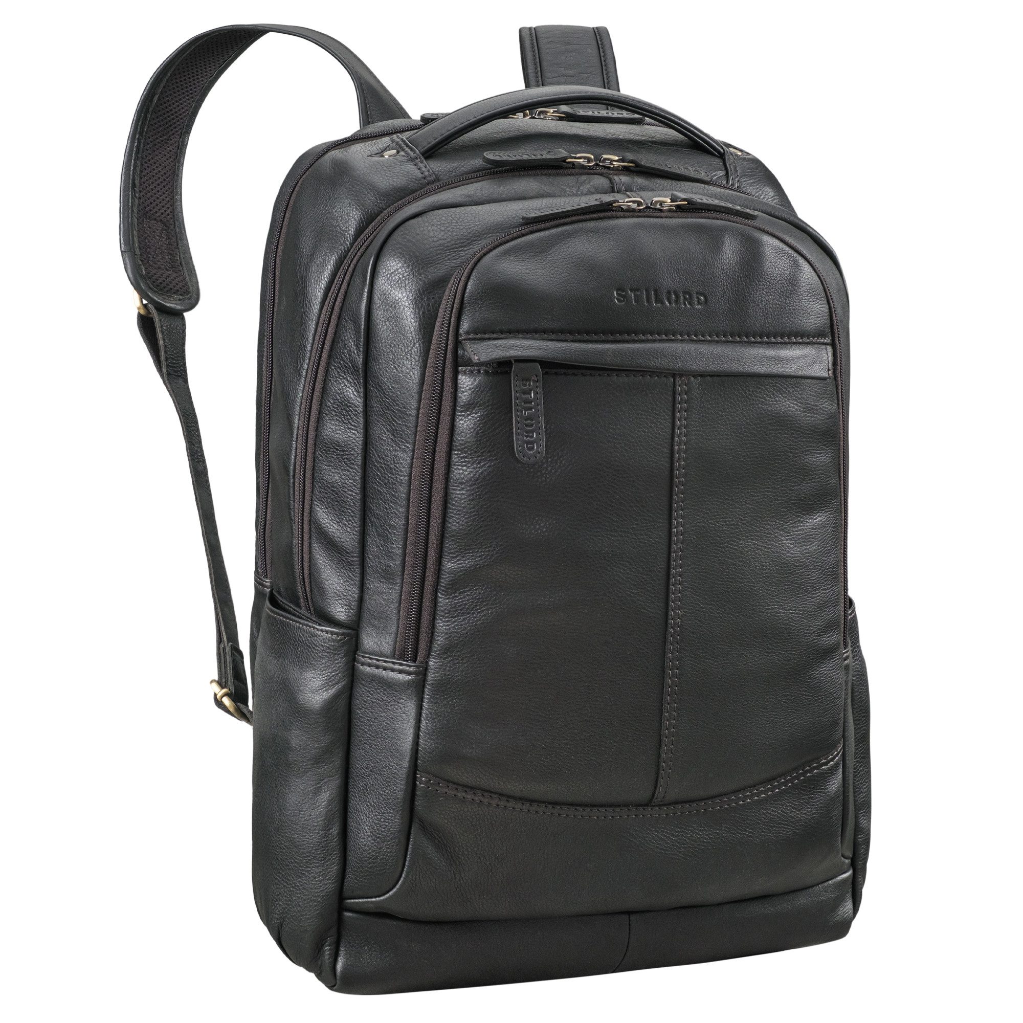 STILORD Notebookrucksack "Maxim" Premium XL Business Rucksack Leder mit Laptopfach 17 - 19 Zoll