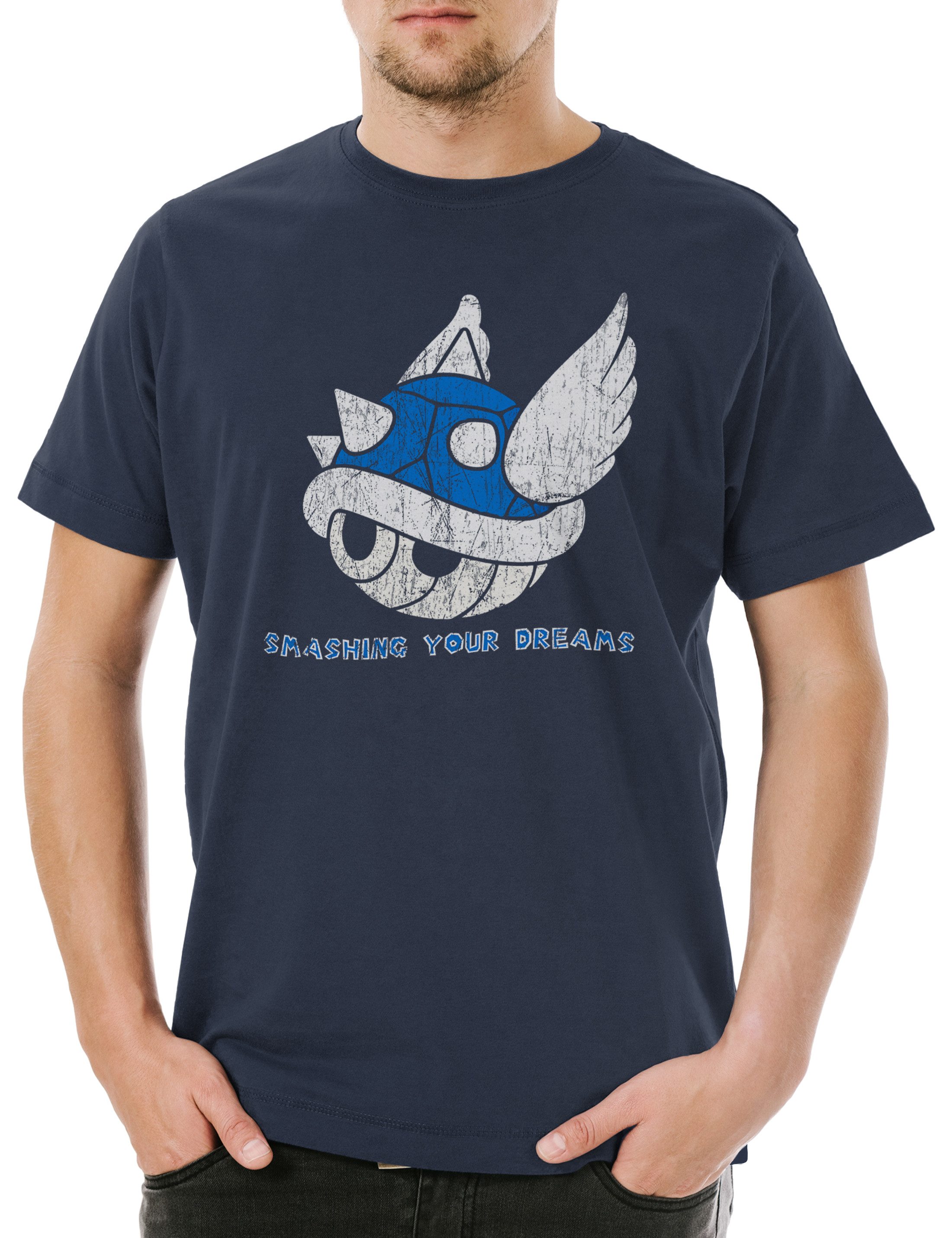 Print-Shirt Smashing Your Dreams Herren T-Shirt Super Gamer Games Geek Mario Fun