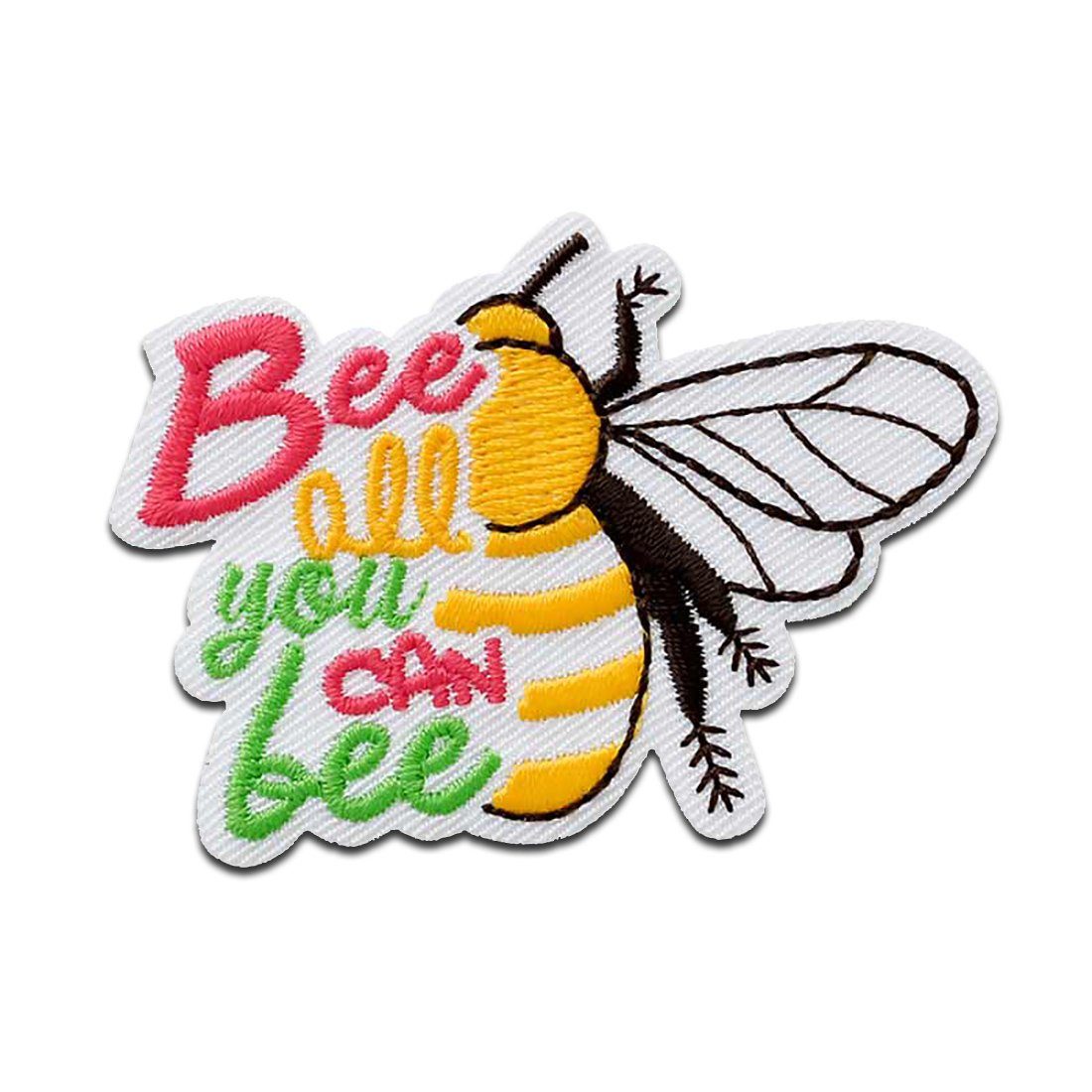 Mono-Quick Aufnäher Bügelbild, Aufbügler, Applikationen, Patches, Flicken,  zum aufbügeln, rPES, NY, PES, Recycl-Patch Bee all you can - Größe: 4 x 5,5  cm