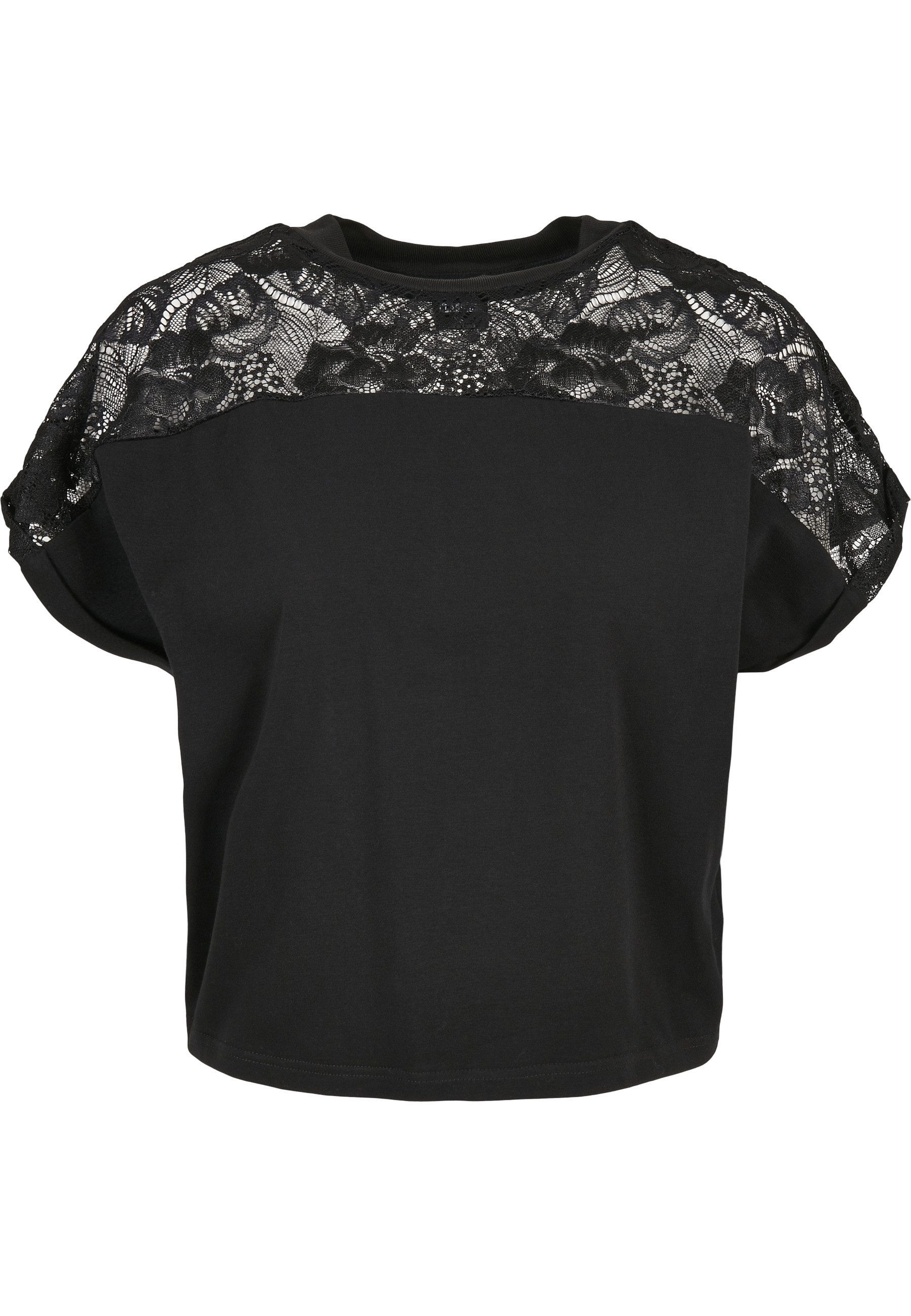 Kurzarmshirt Urban Classics Damen Ladies Short Oversized Lace Tee