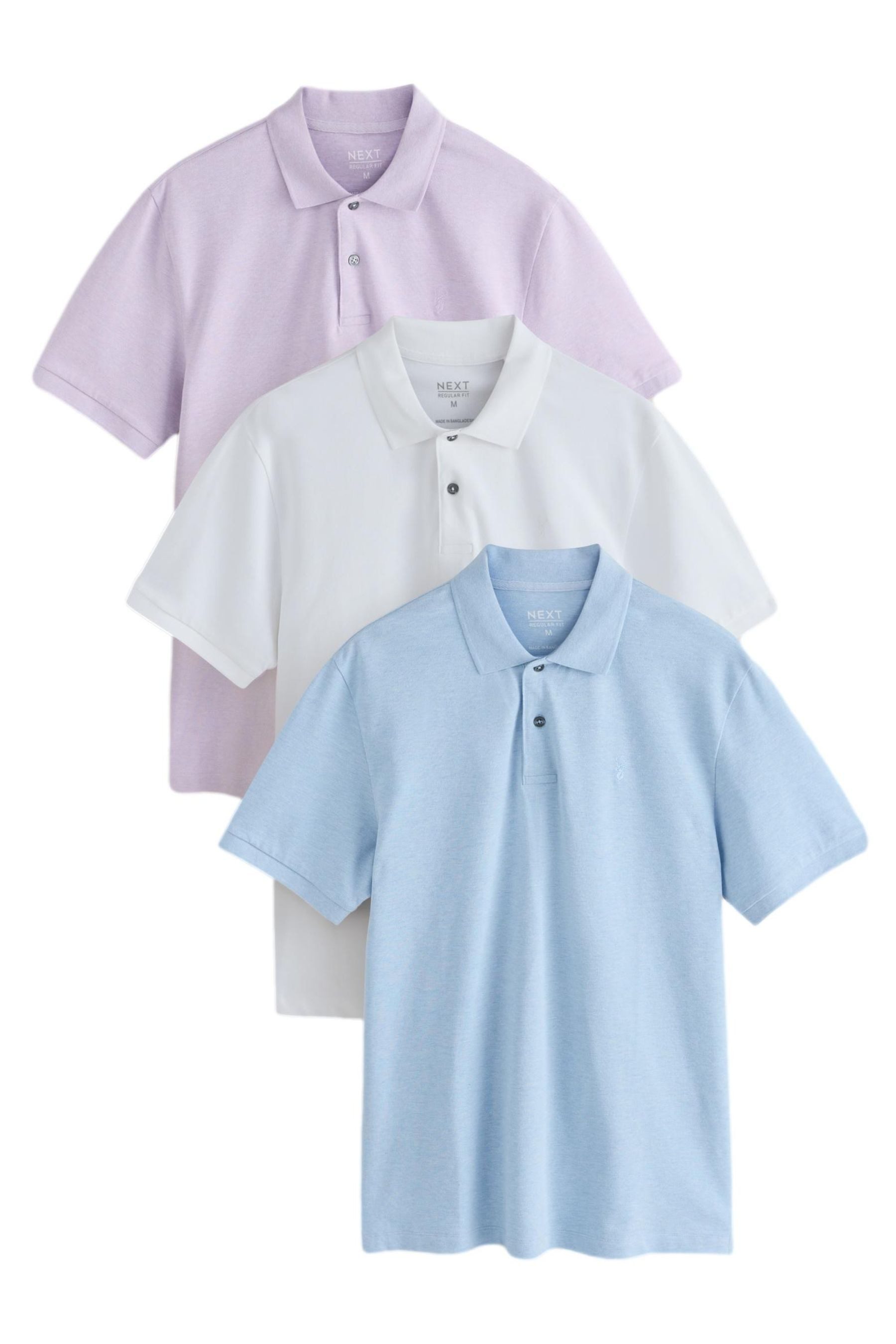 Poloshirt Kurzärmelige Piqué-Poloshirts, 3er-Pack