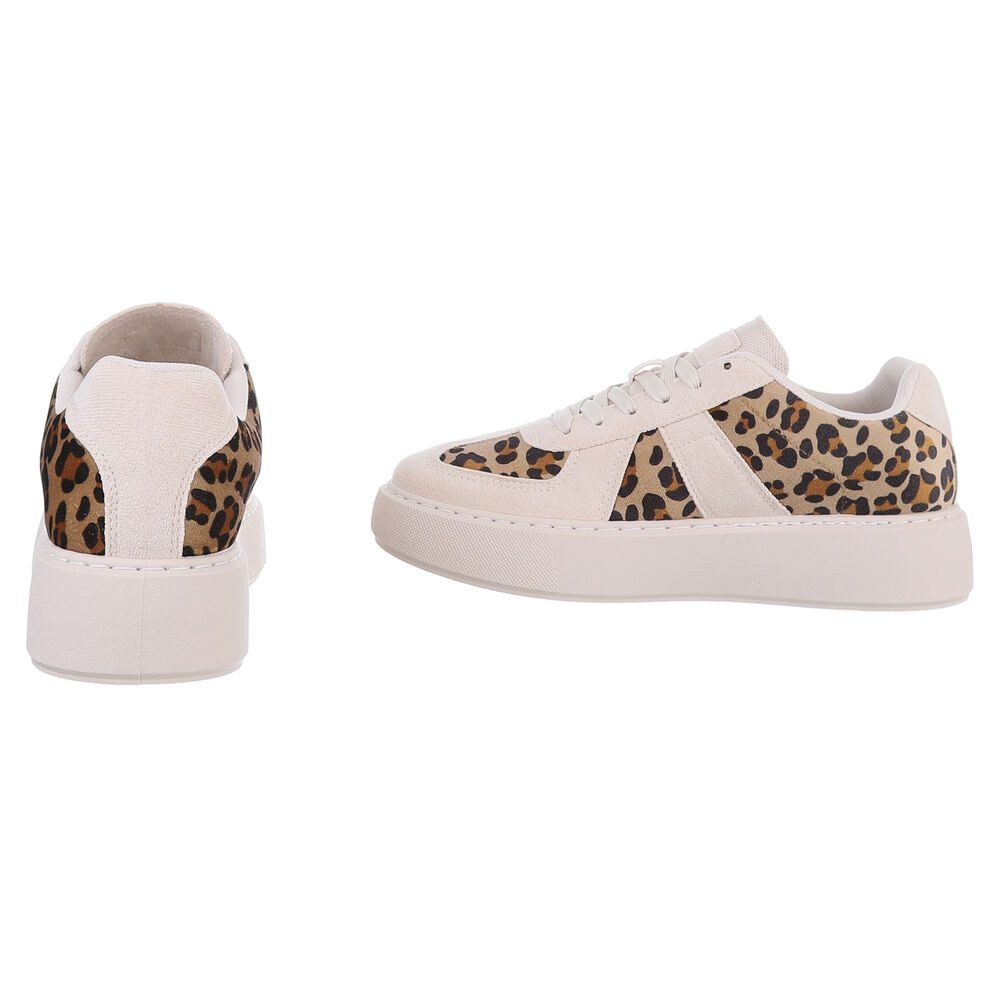 Ital-Design Damen Low-Top Freizeit Sneaker (88671583) Flach Sneakers Low in Beige