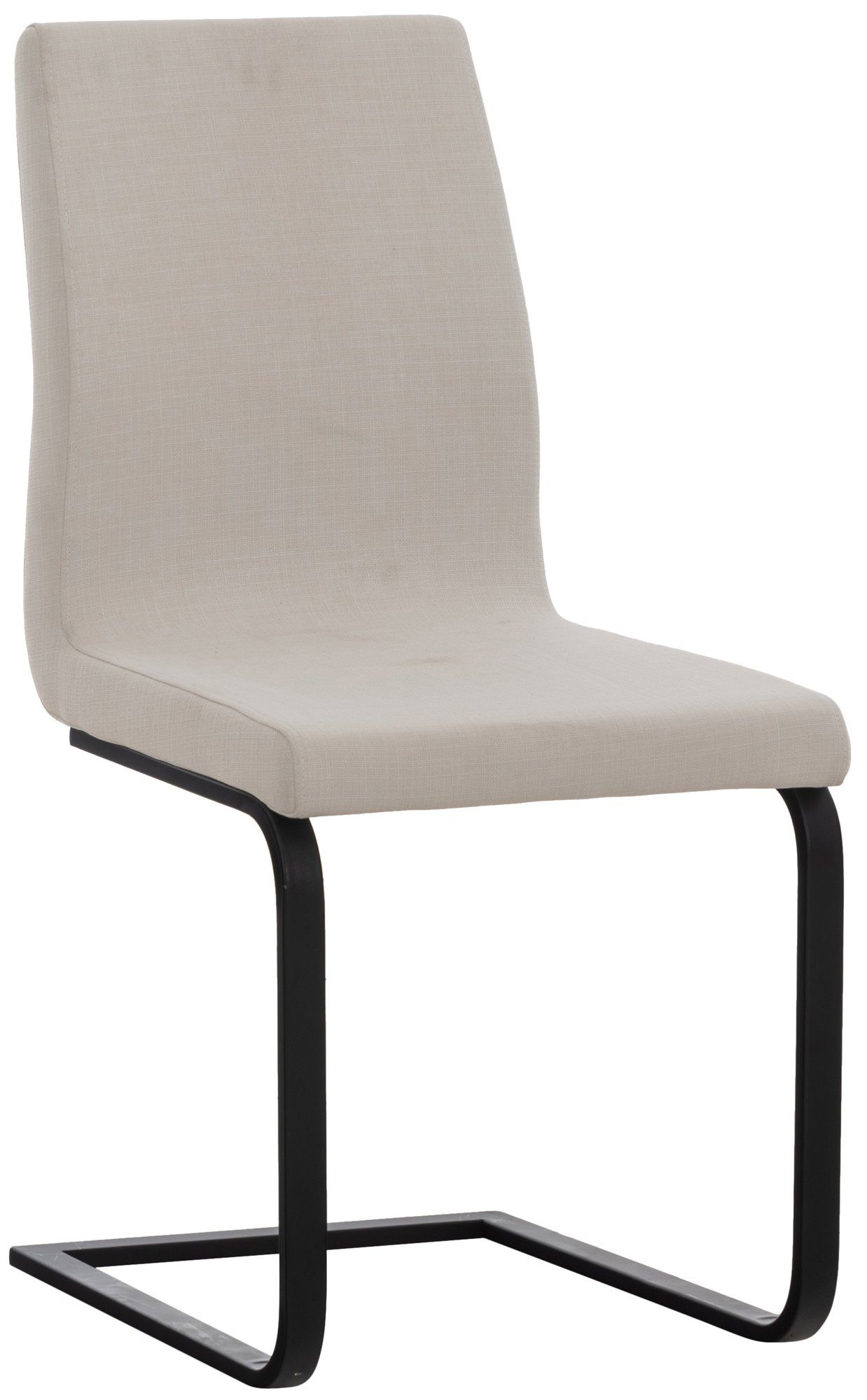 Esszimmerstuhl Sitzfläche: Bellle Freischwinger), (Küchenstuhl Konferenzstuhl Sitzfläche weiß gepolsterter TPFLiving - matt - hochwertig - Wohnzimmerstuhl mit Gestell: Stoff - schwarz Metall