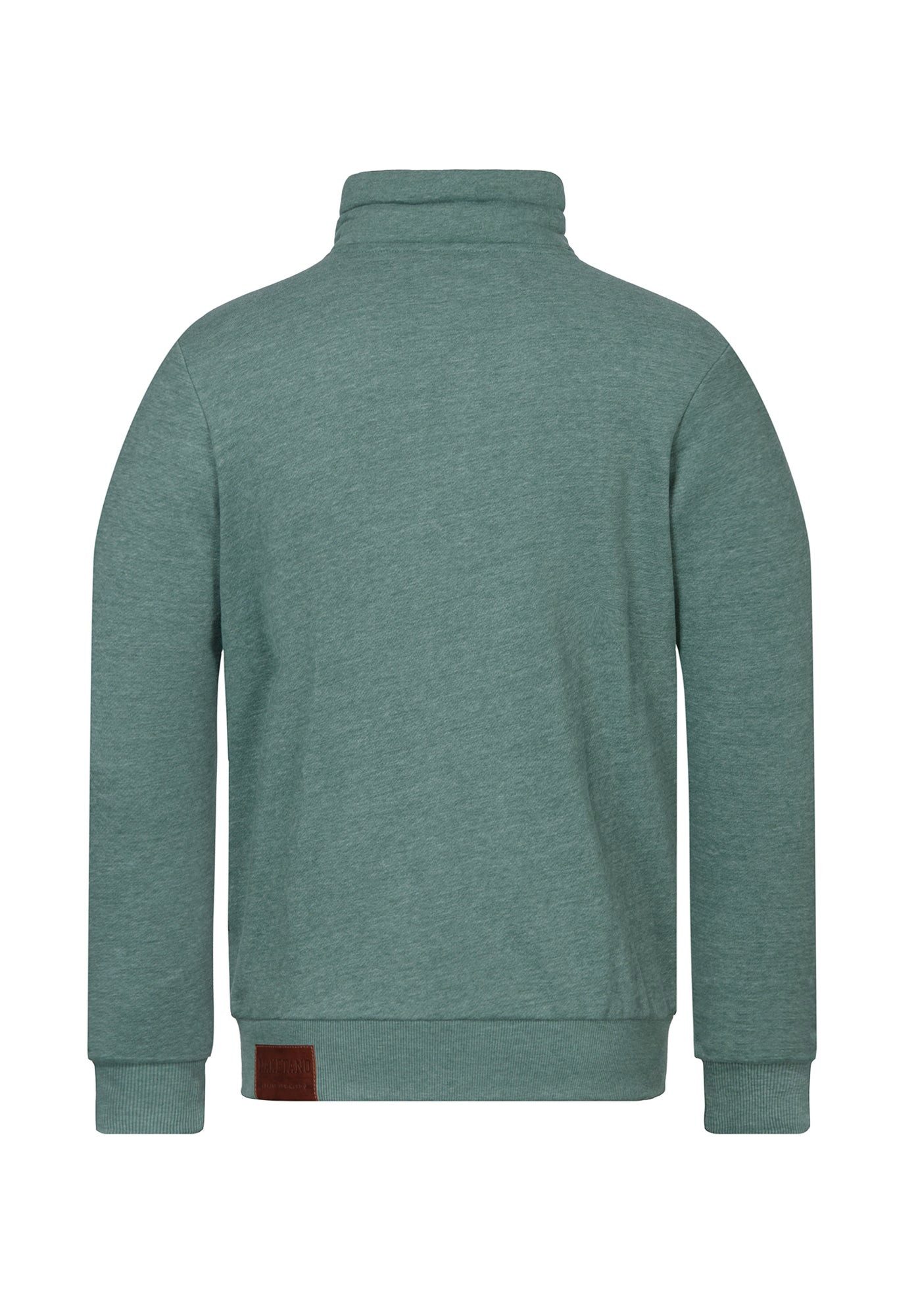 naketano Sweatjacke Herren hoher Stehkragen, Reißverschluss, Eingrifftaschen, meliert Rippbündchen, Kordelzug, Logo-Patch, Regular Fit, casual, Streetwear