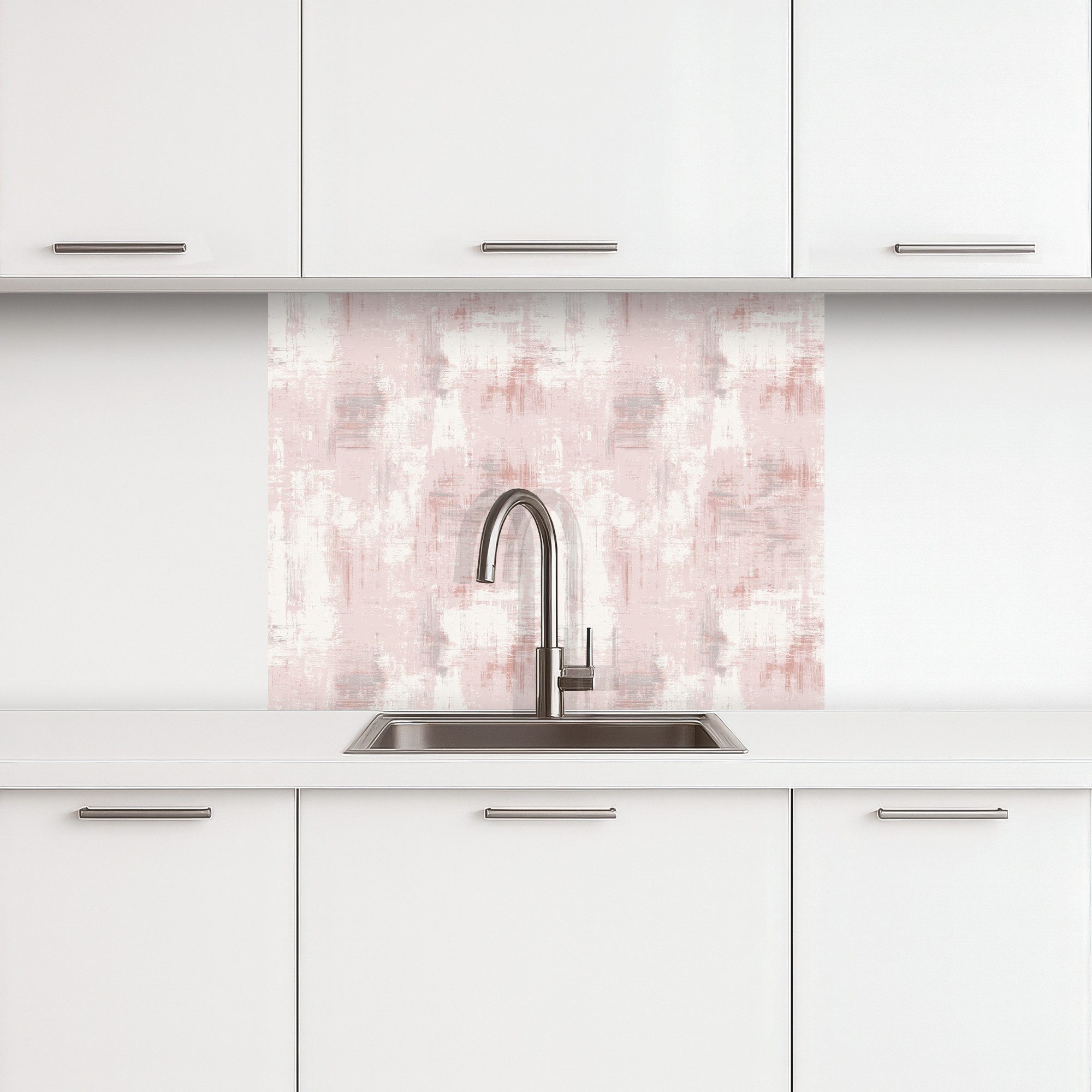 KitchenYeah Küchenrückwand selbstklebend Pinselstreifen - Verblasst - Rosa, günstig online kaufen