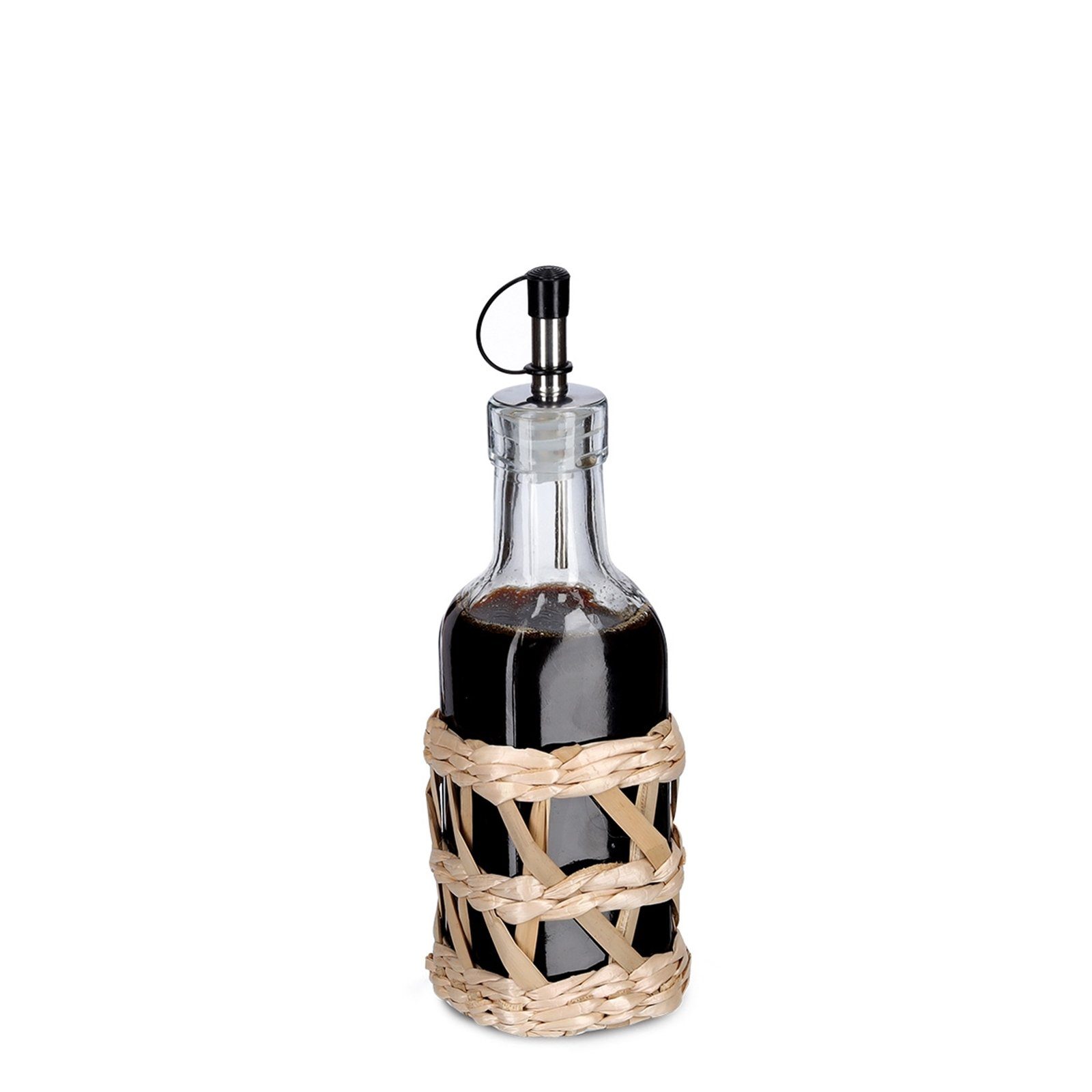 Neuetischkultur Ölspender Essig-/Ölflasche Glas, Strohgeflecht, (Stück,  1-tlg), Glasflasche zum Befüllen
