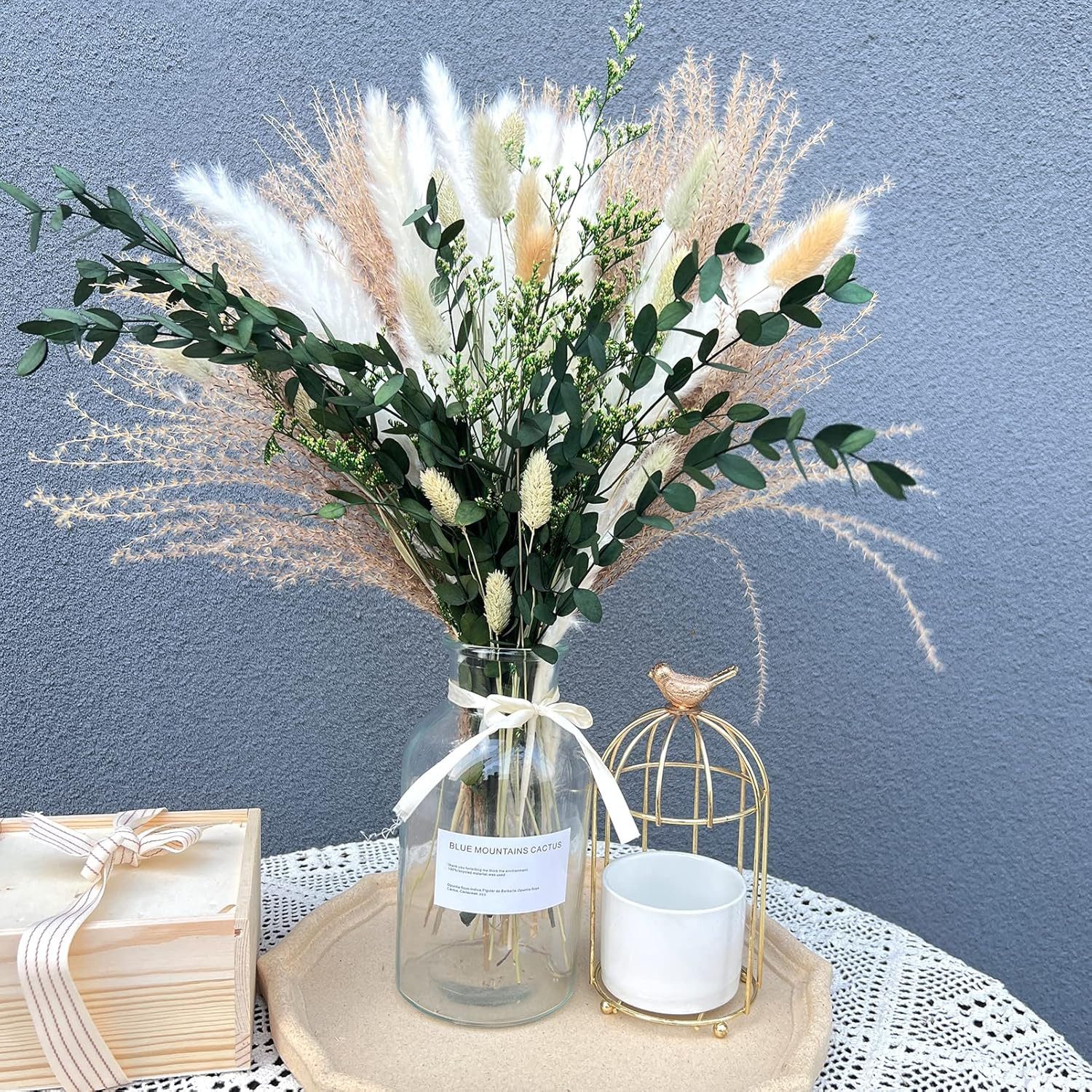 Trockenblume Pampasgras Getrocknet 65 Stück DIY Natürliche Trockenblumen De günstig online kaufen