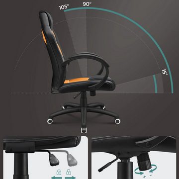 EBUY Bürostuhl Rennstuhl Drehstuhl Computerstuhl schwarz orange weich und bequem (1 St)