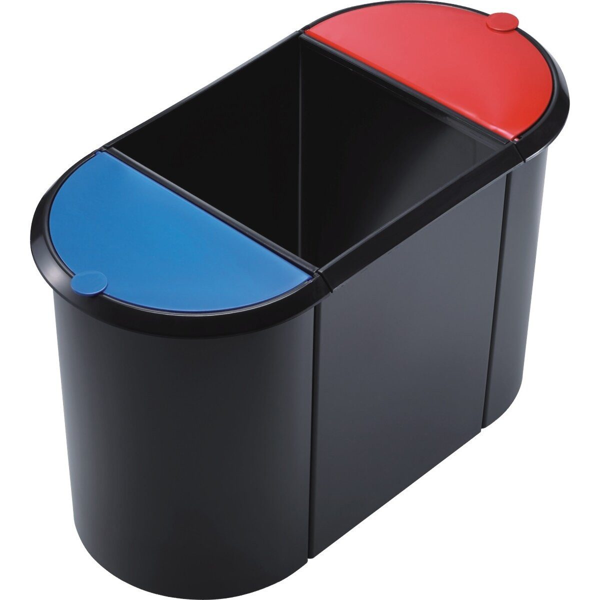 HELIT Papierkorb Trio-System-Papierkorb 38l schwarz/rot/blau